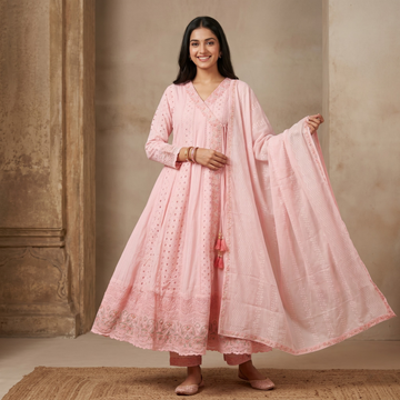 Pink Whisper Anarkali Set