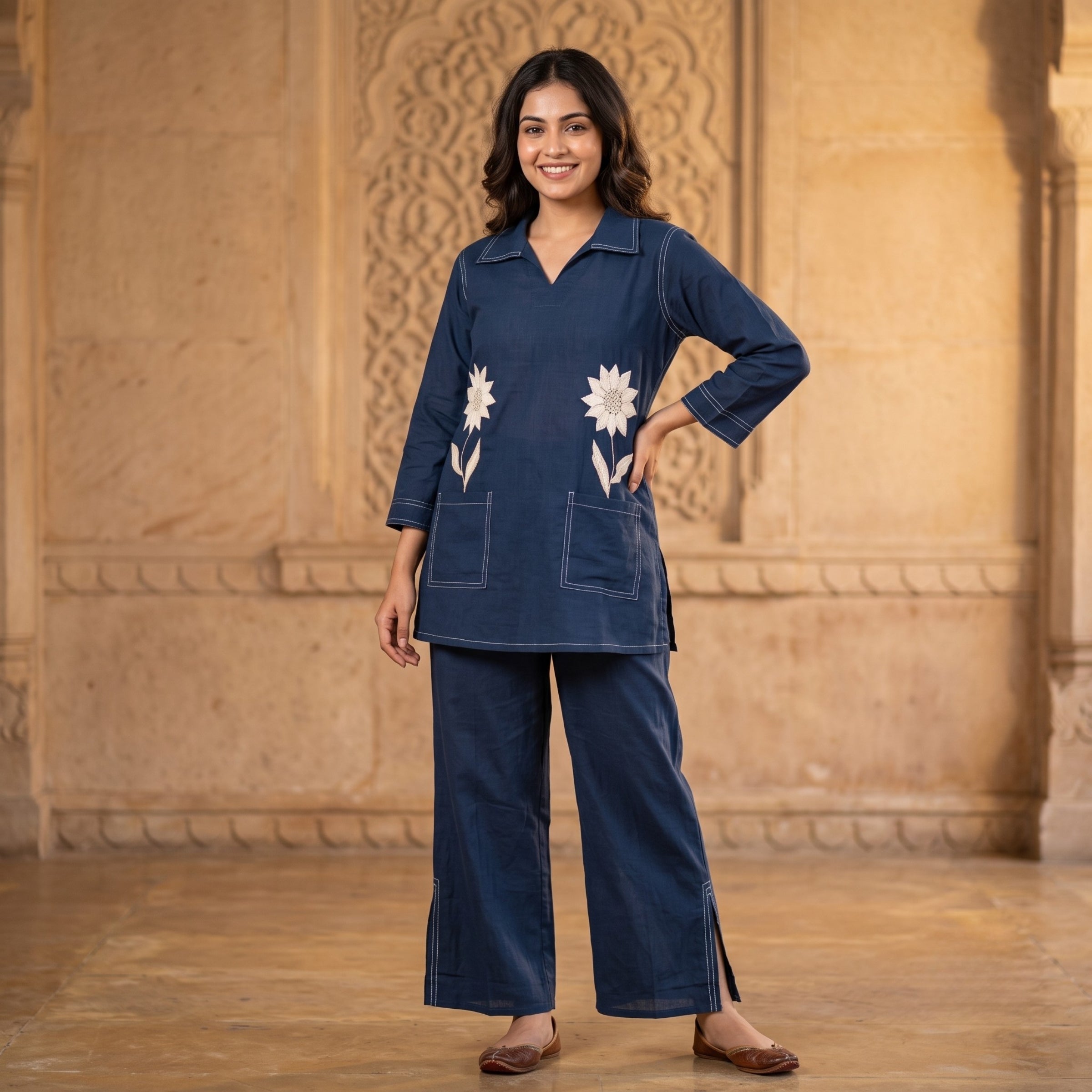 Neelkamal Indigo Cotton Co-Ord Set