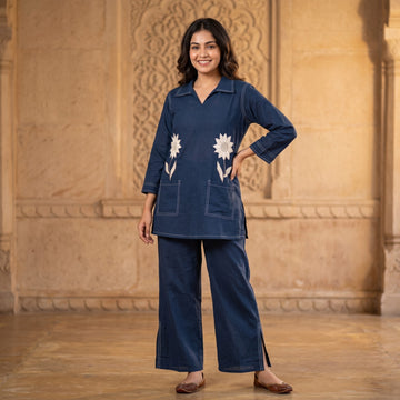 Neelkamal Indigo Cotton Co-Ord Set