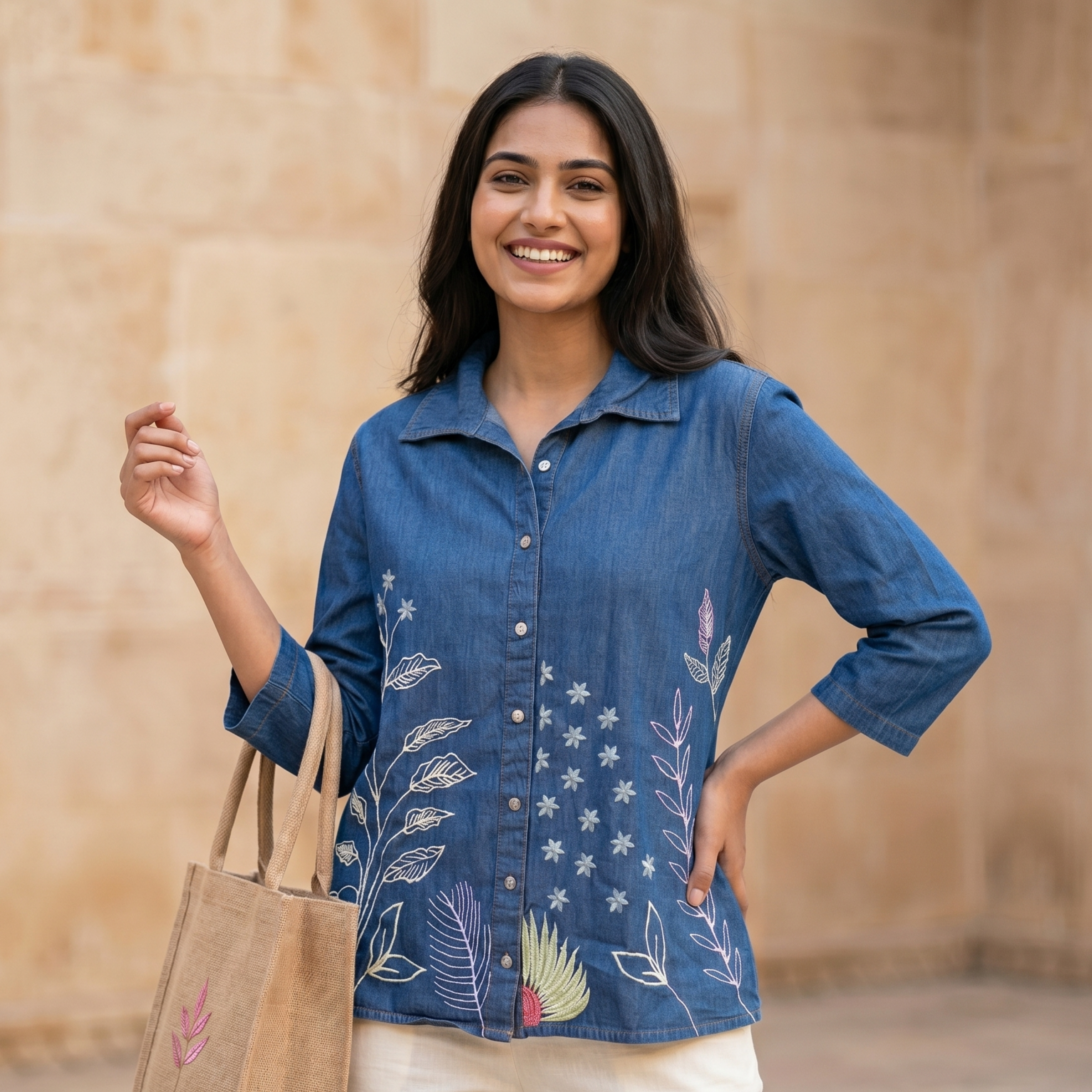 Myra Handcrafted Denim Shirt