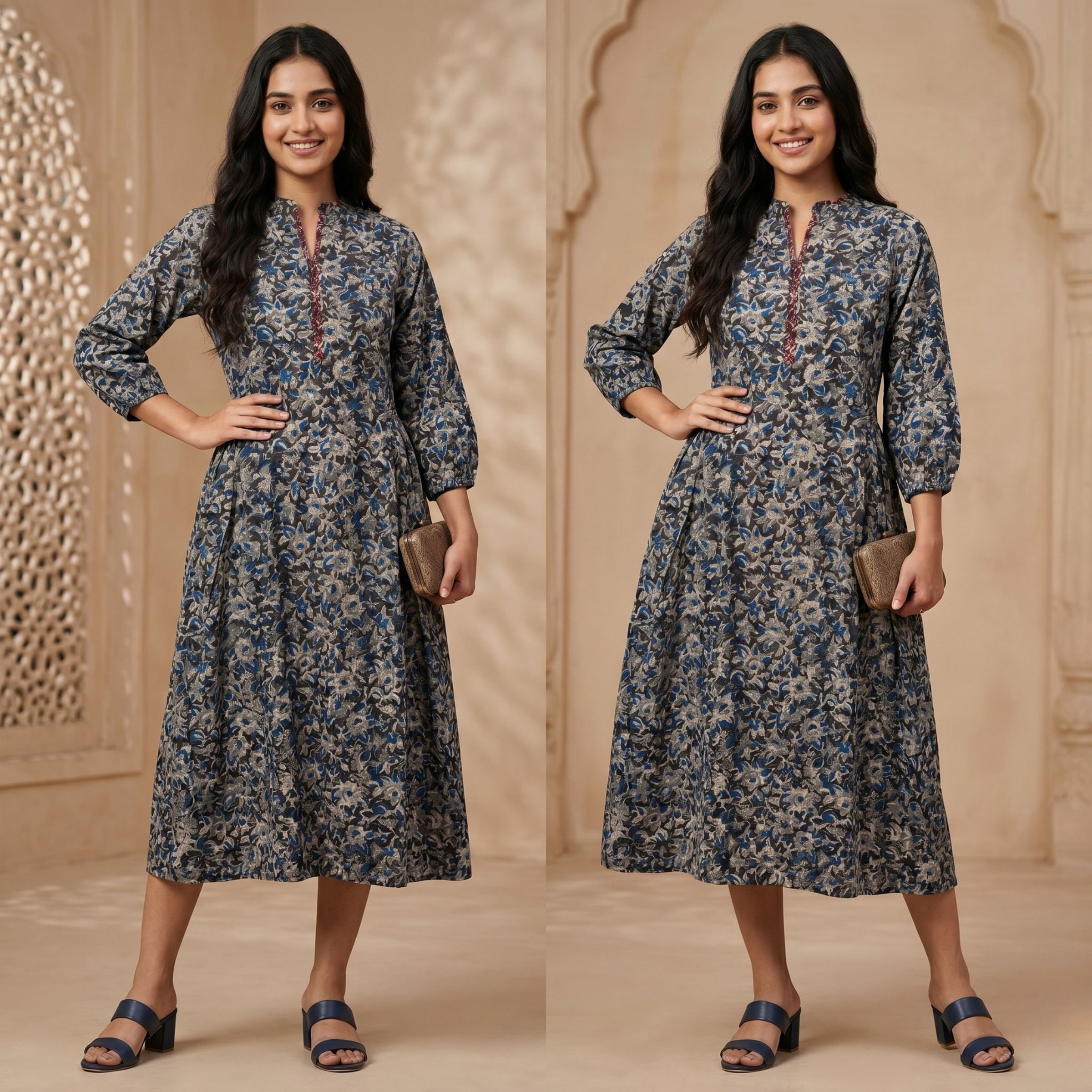 Noor Earth Floral Dress