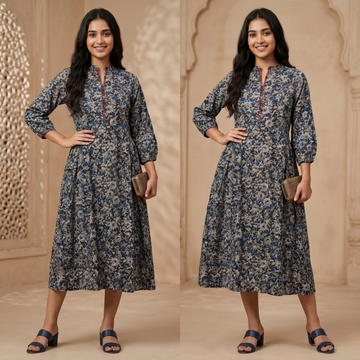 Noor Earth Floral Dress