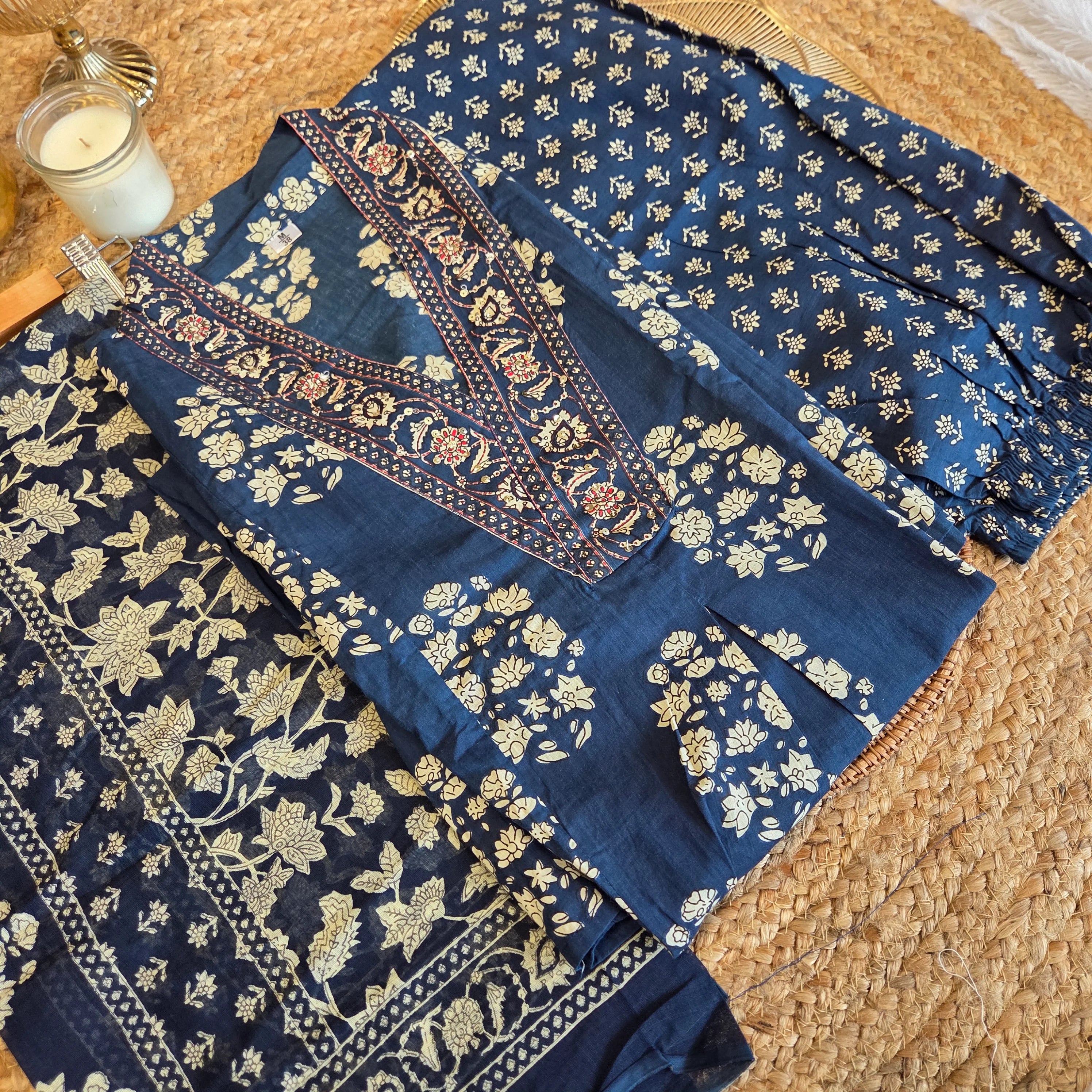 Indira Indigo Buta Suit Set