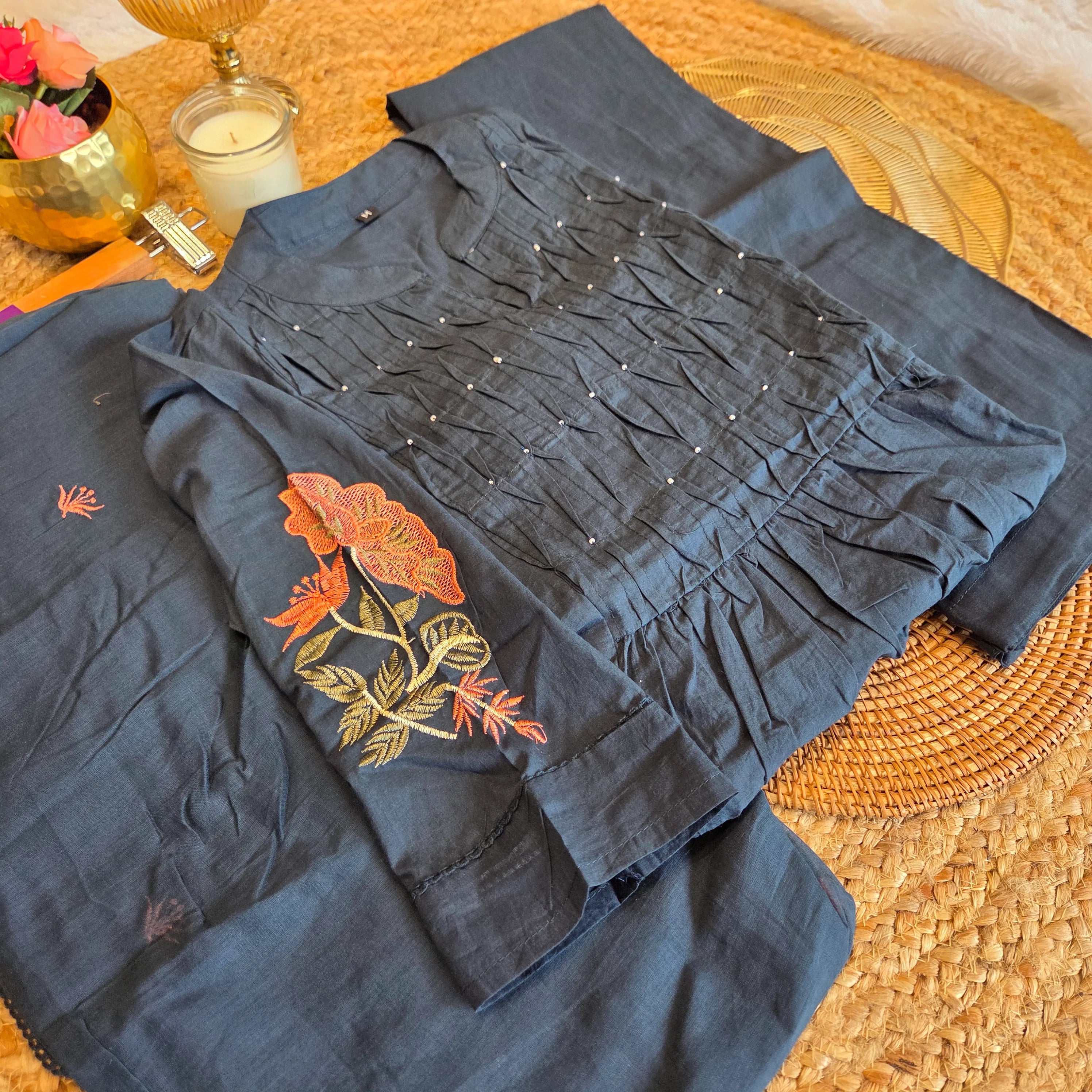 Tarini Teal Embroidered Set