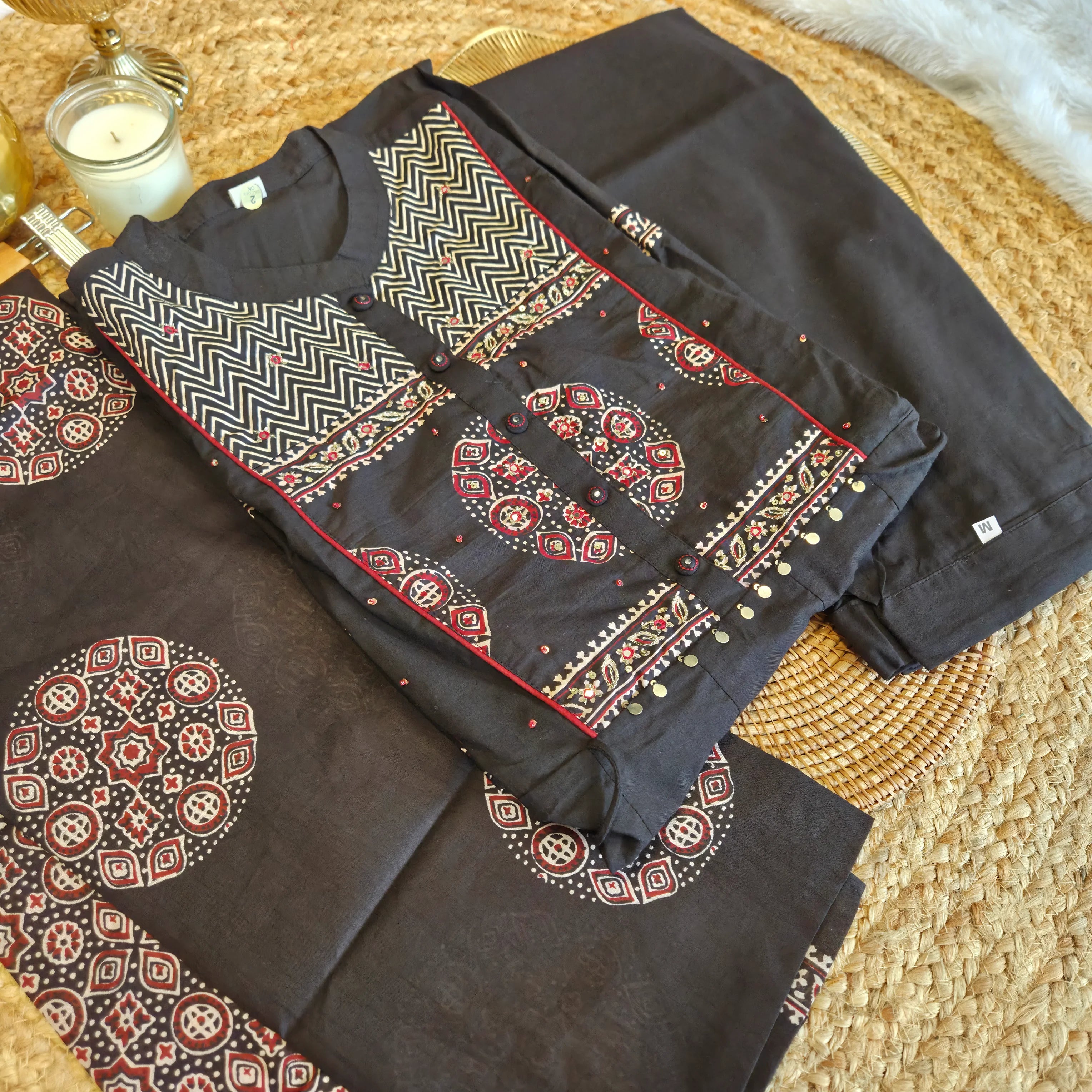 Aafreen Ajrakh Anarkali Set