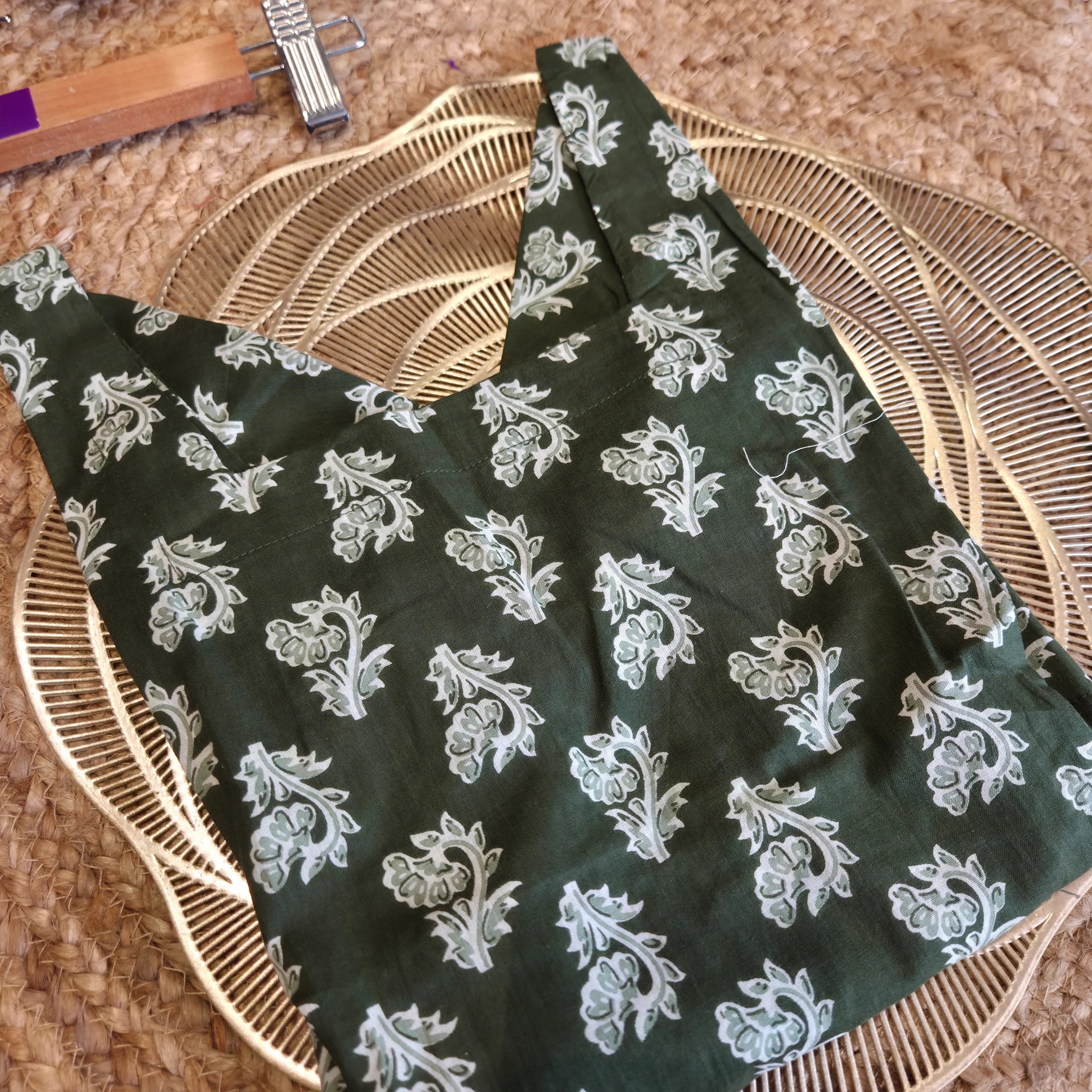 Olive Bloom Lace-Back Top