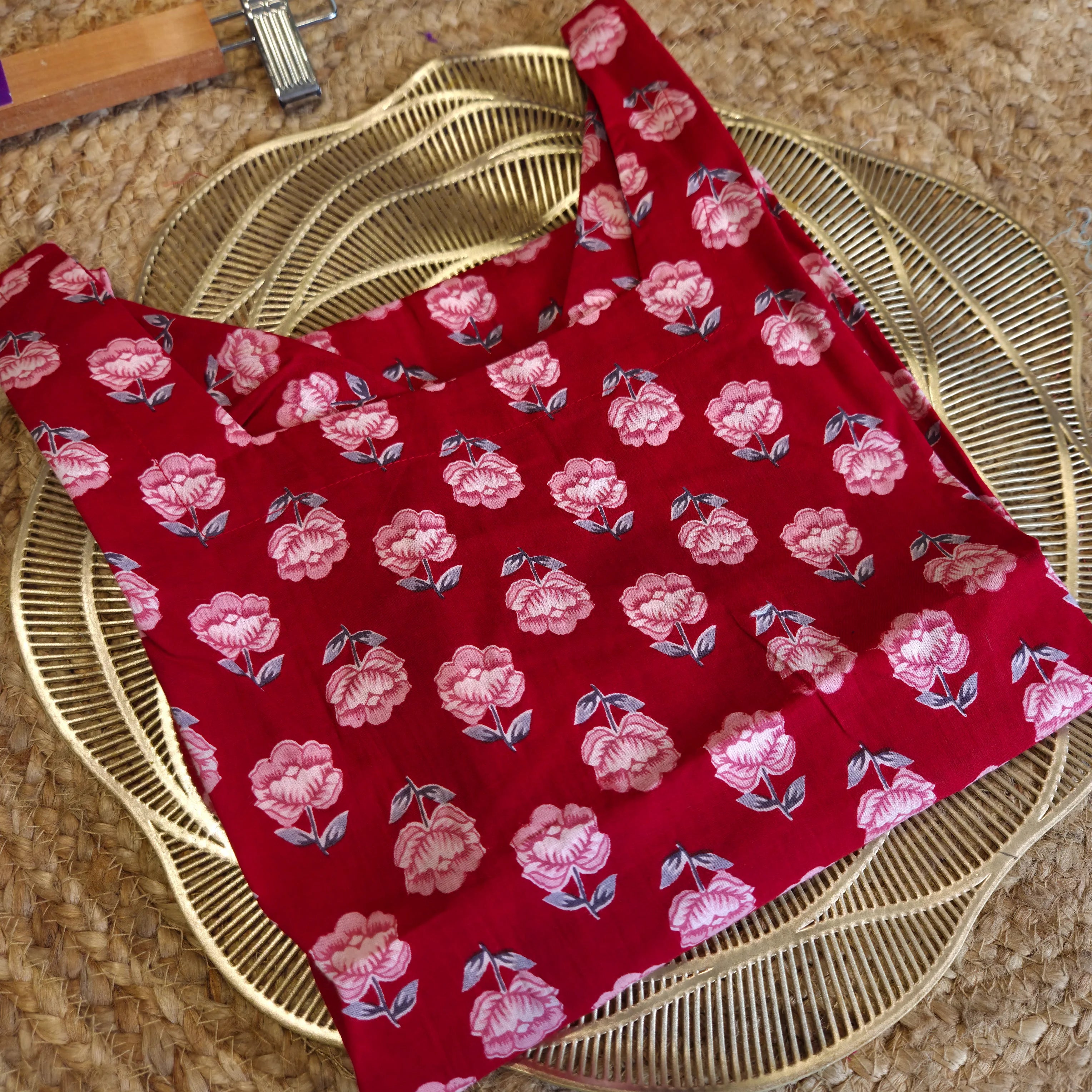 Scarlet Floral Lace-Back Top