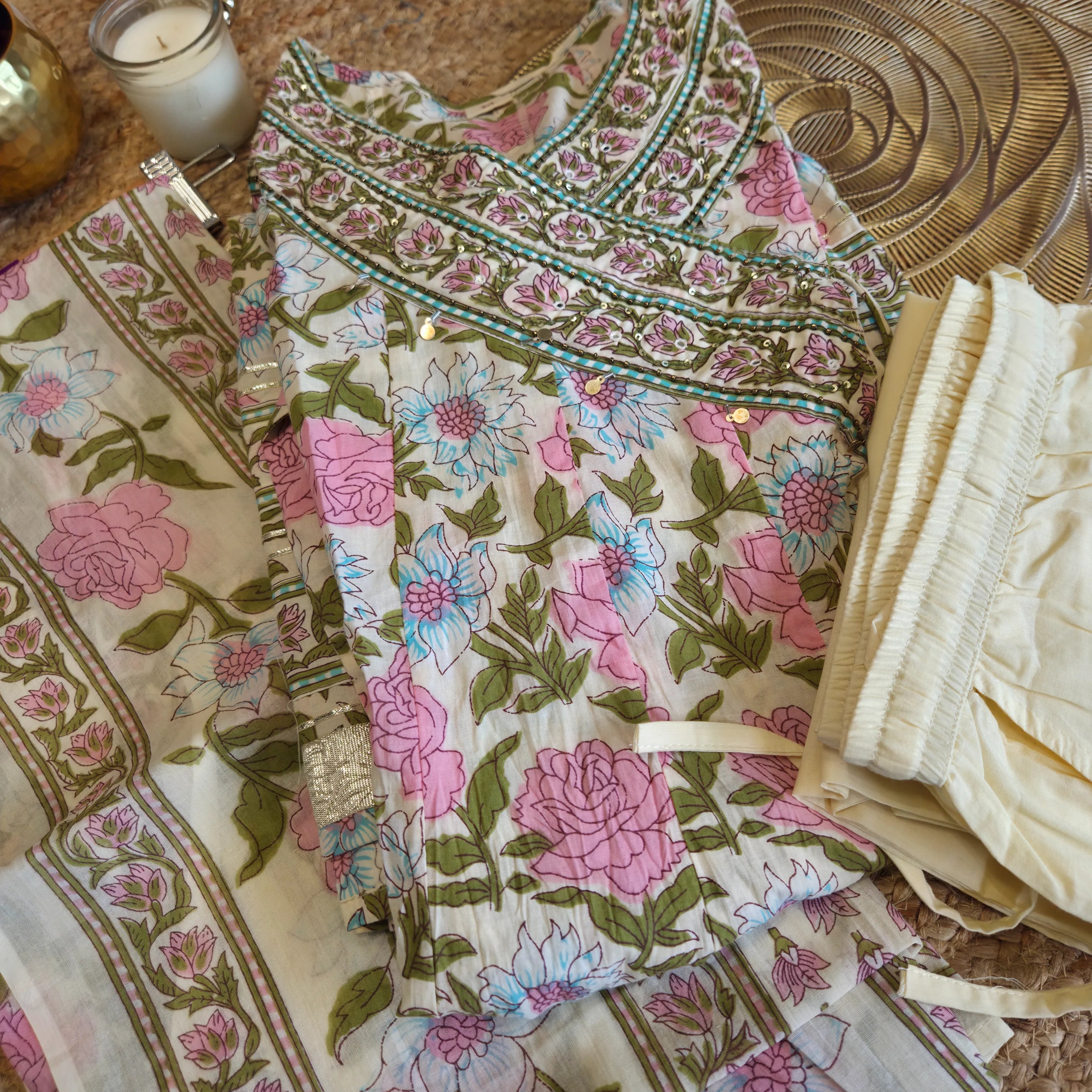 Gulbahaar Ivory Anarkali Set