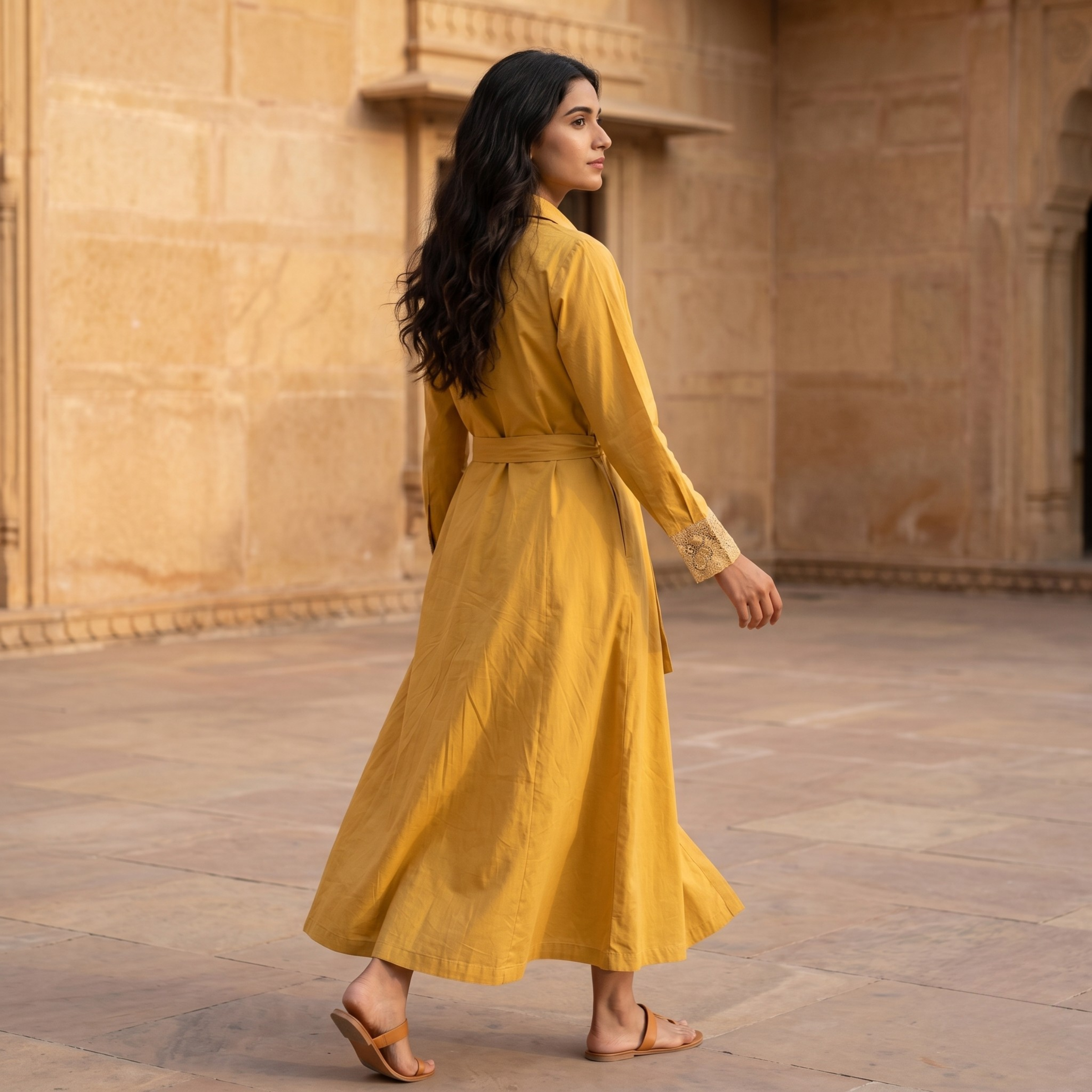 Meira Yellow Shirt Dress
