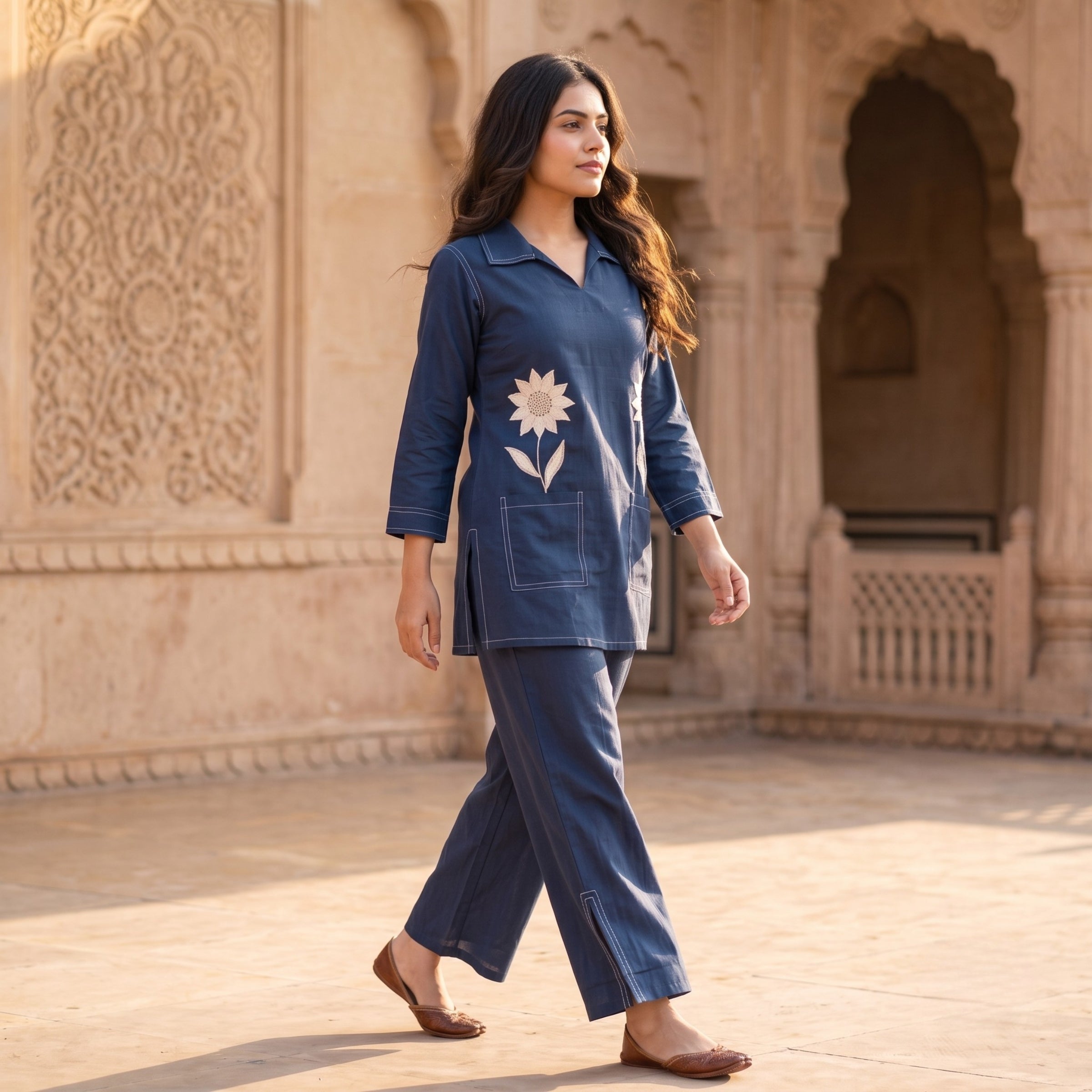 Neelkamal Indigo Cotton Co-Ord Set