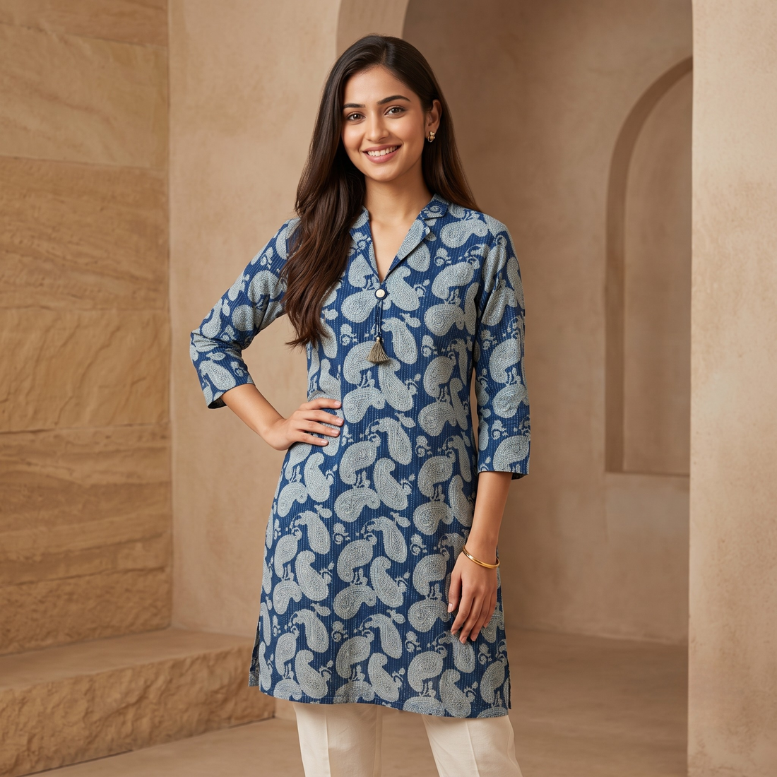 Amaya Indigo Paisley Kurti