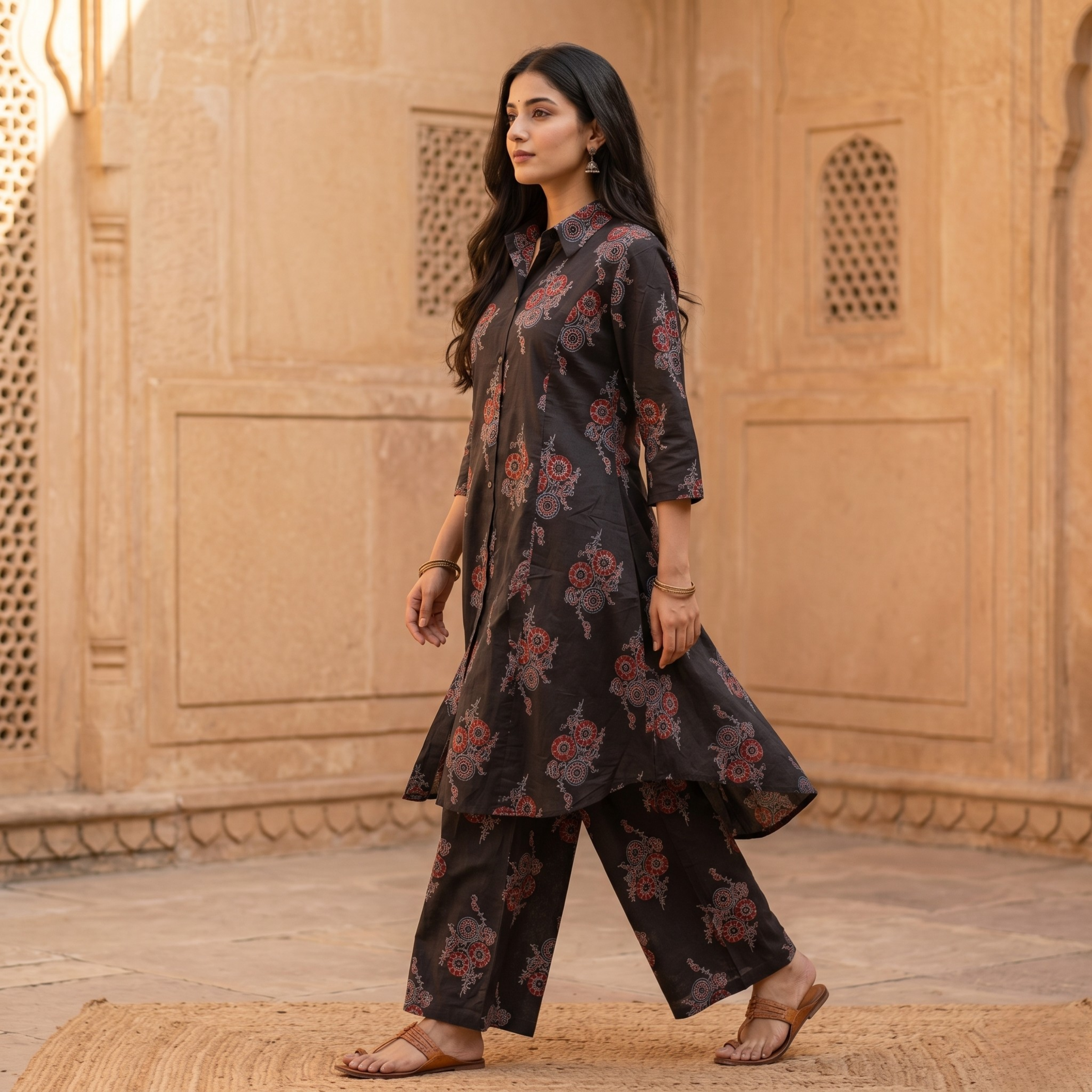 Midnight Ajrakh Inspired Coord Set