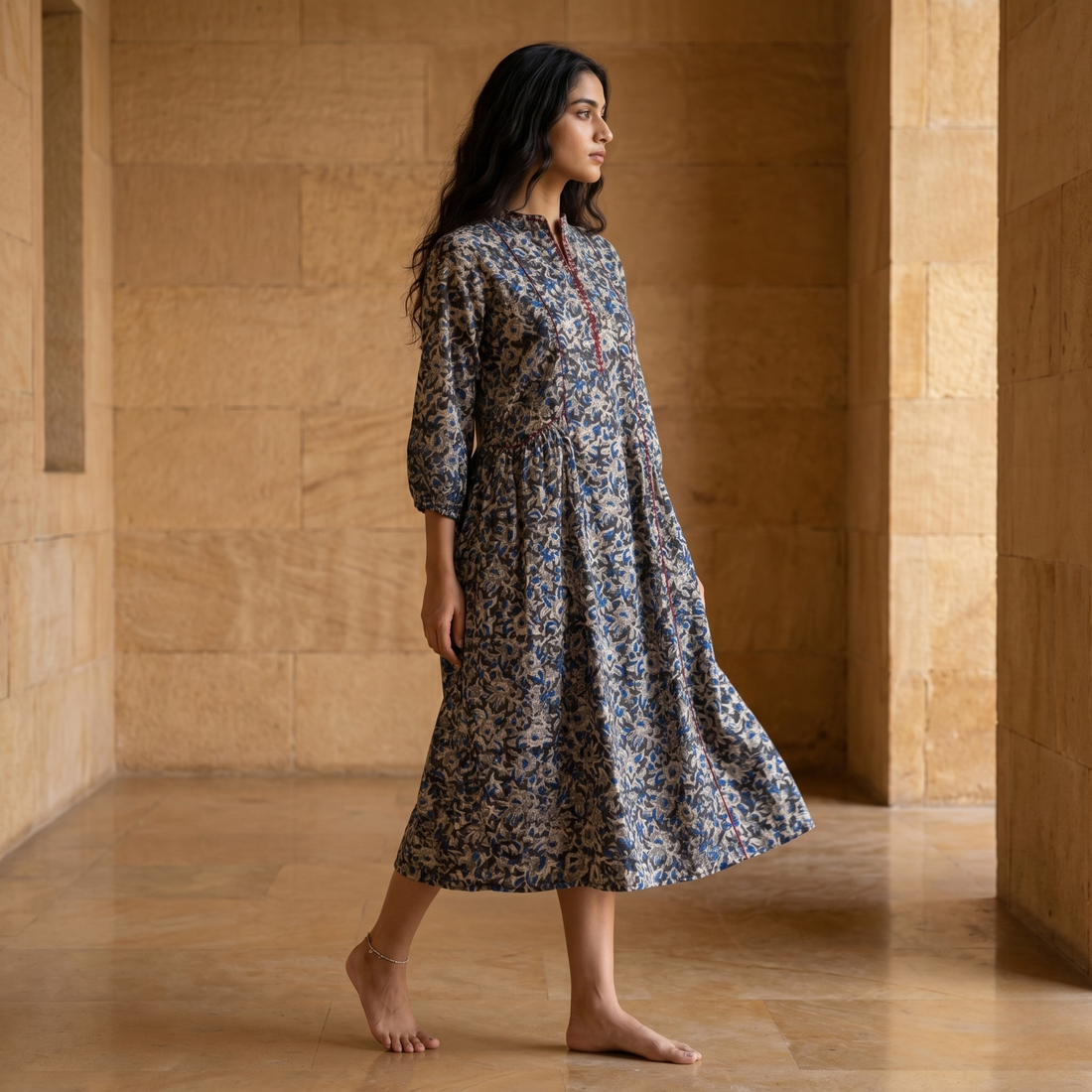 Noor Earth Floral Dress