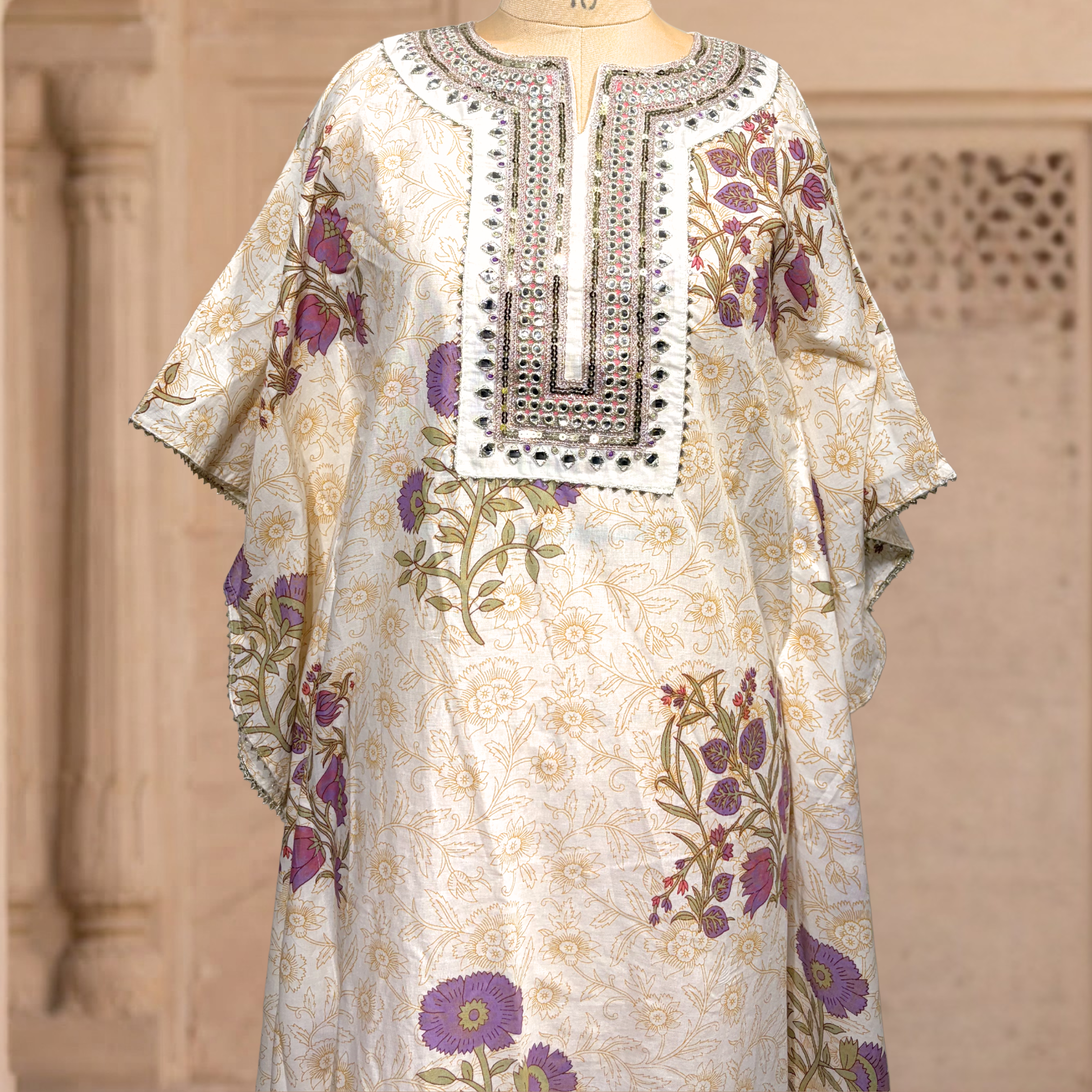 Noor-e-Lavender Kaftan Set