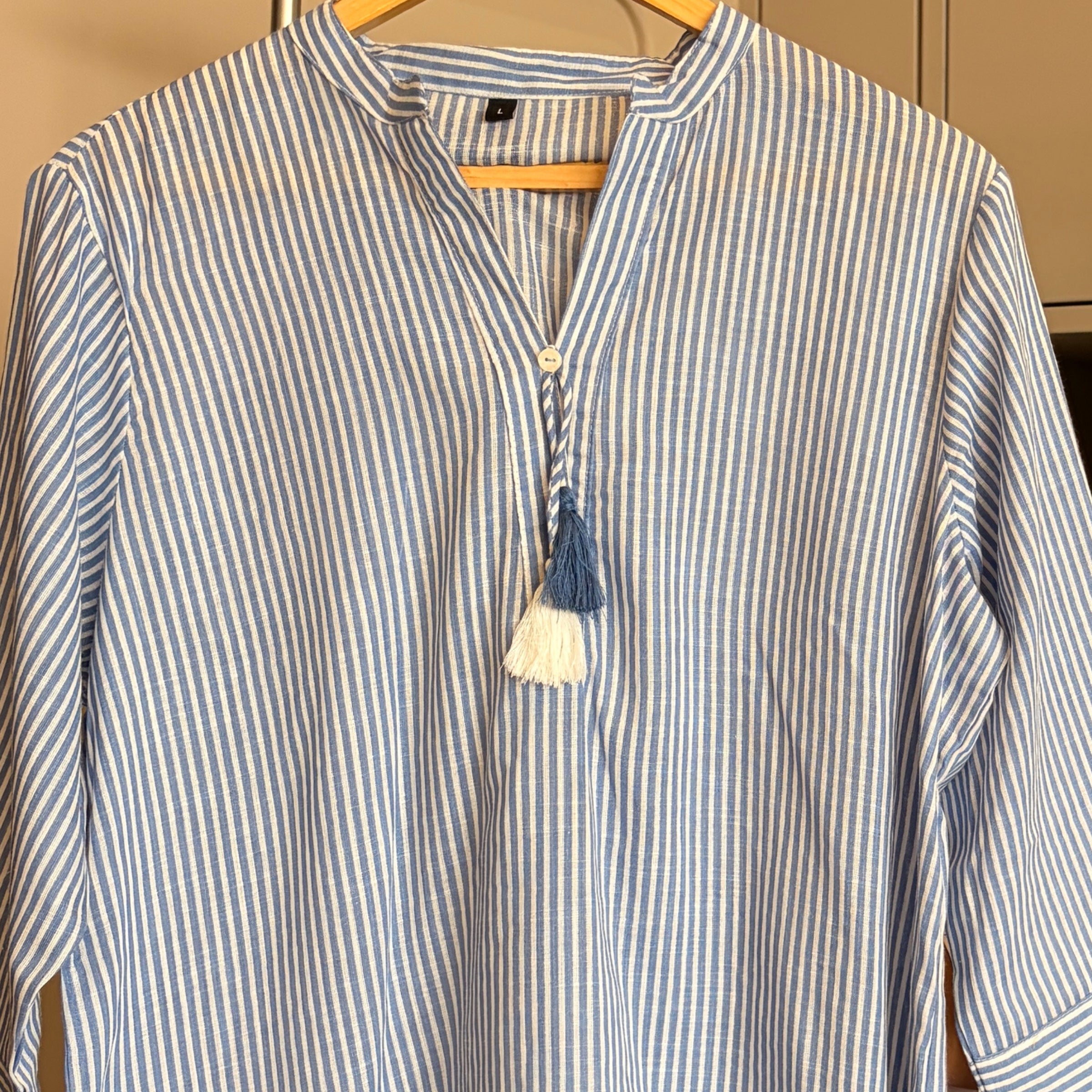 Blue Horizon Striped Cotton Co-ord Set