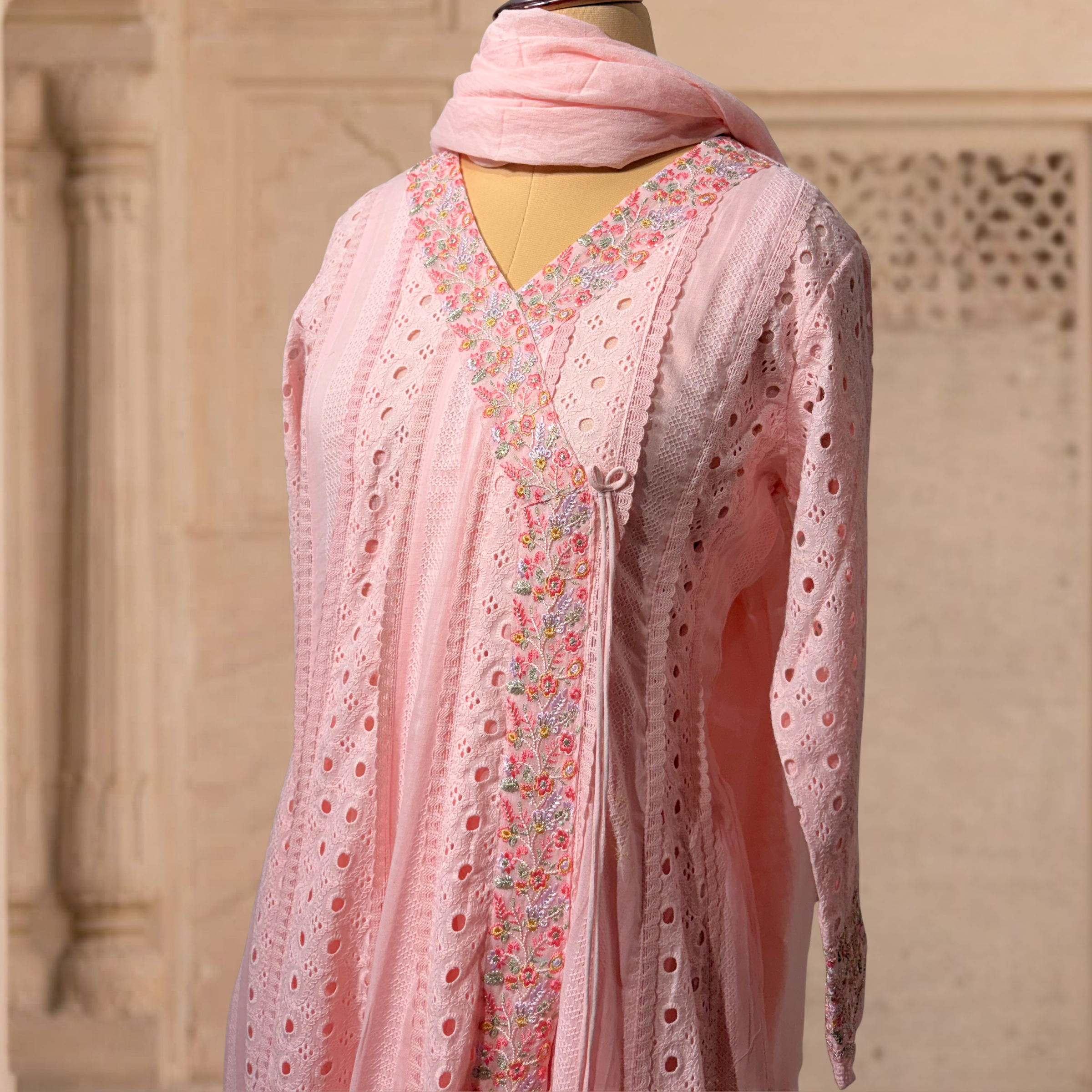 Pink Whisper Anarkali Set