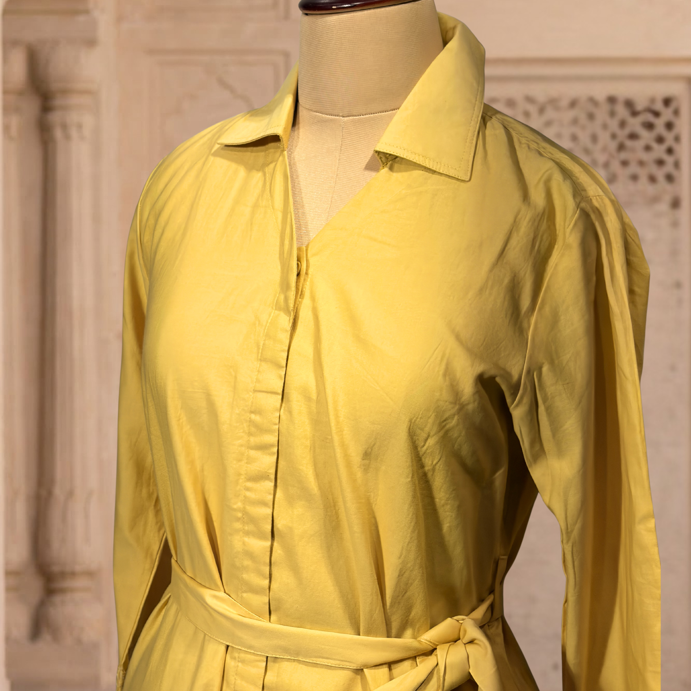 Meira Yellow Shirt Dress