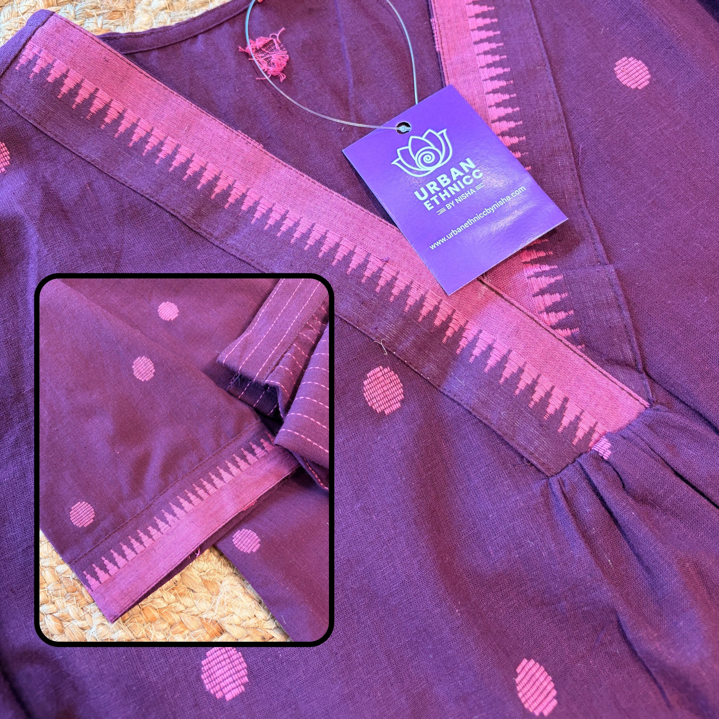Rajvi Plum Handloom Cotton Co-Ord Set