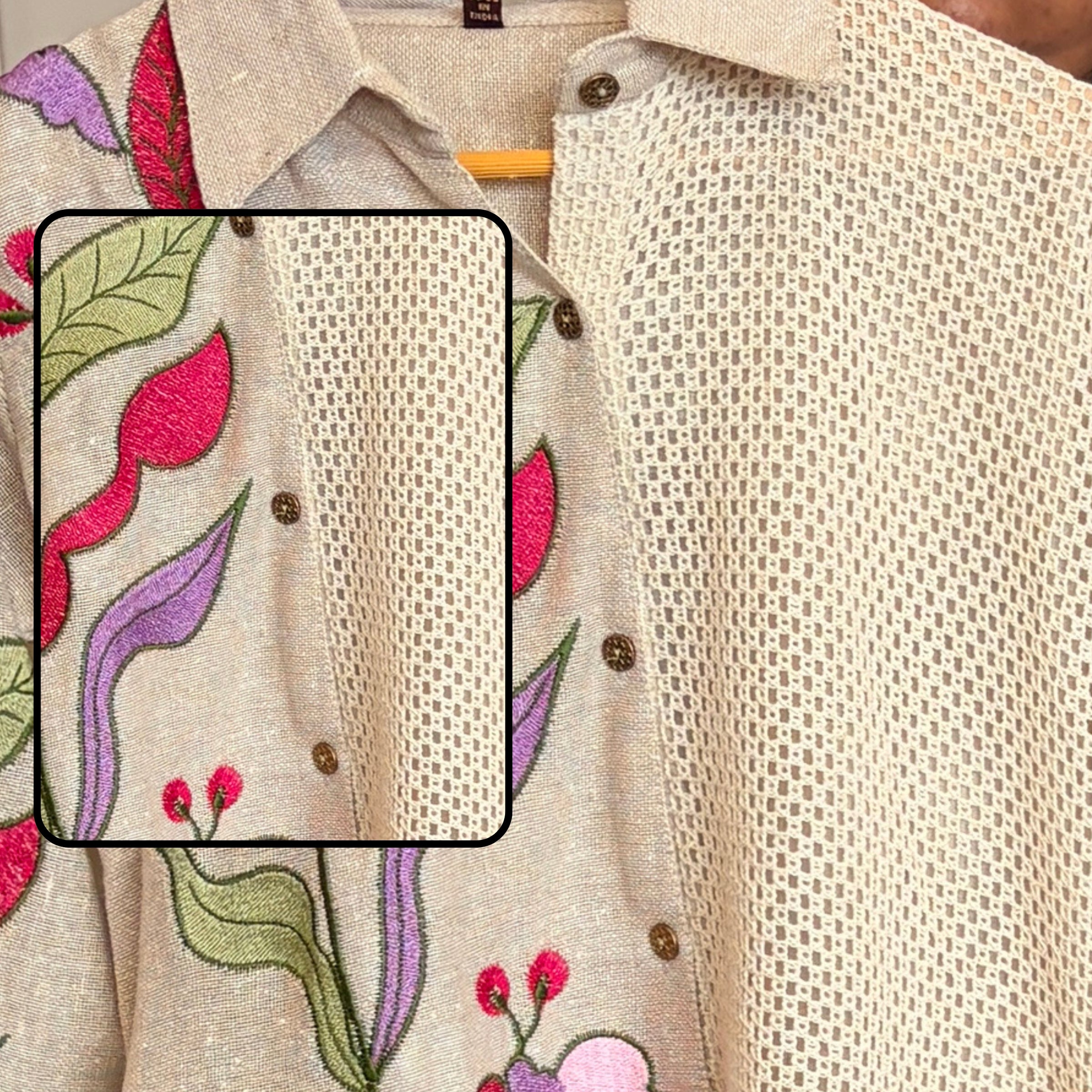 Vareesha Beige Embroidered Cotton Co-ord Set
