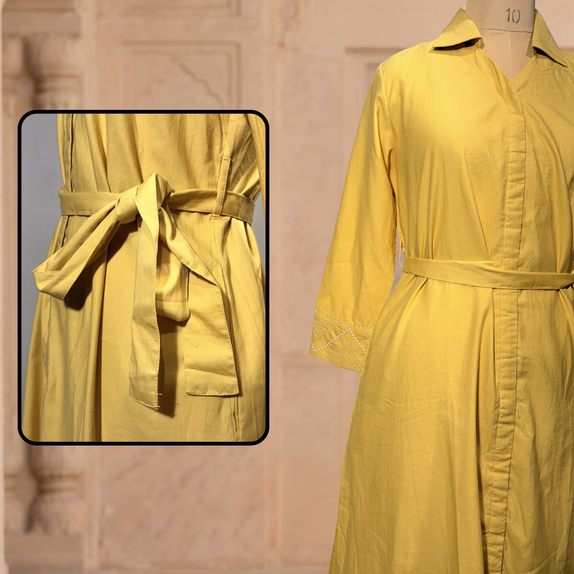 Meira Yellow Shirt Dress