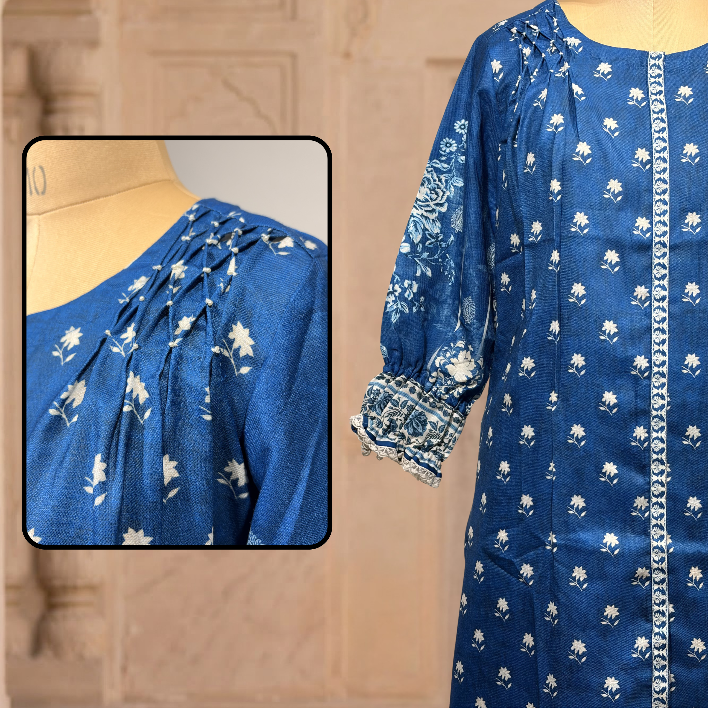 Royal Blue Floral Coord Set