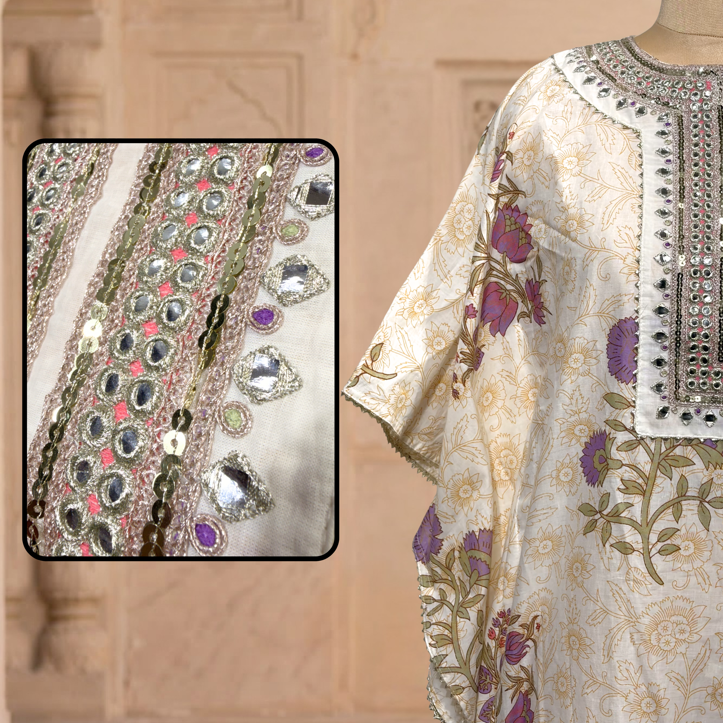 Noor-e-Lavender Kaftan Set