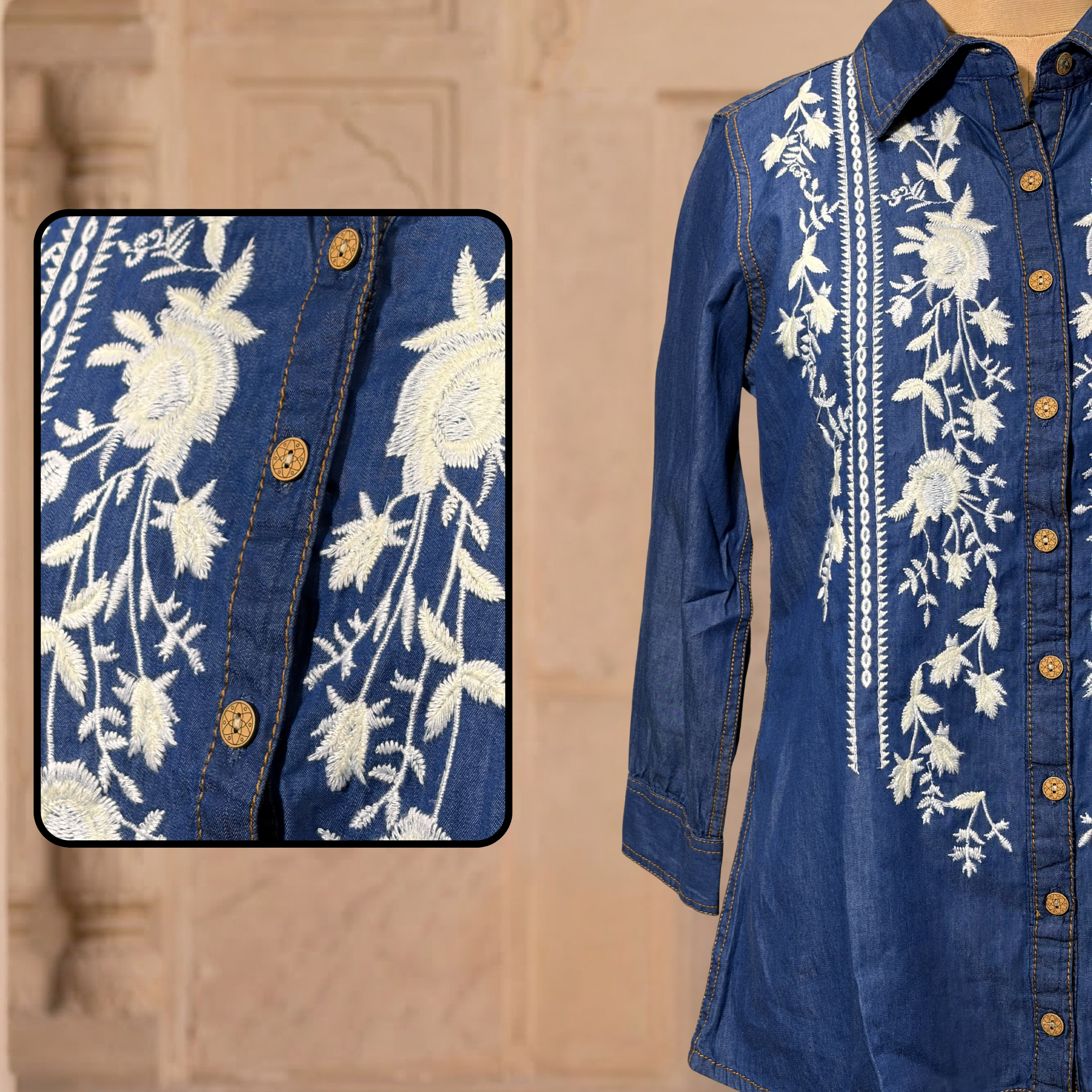 Aira Embroidered Denim Shirt