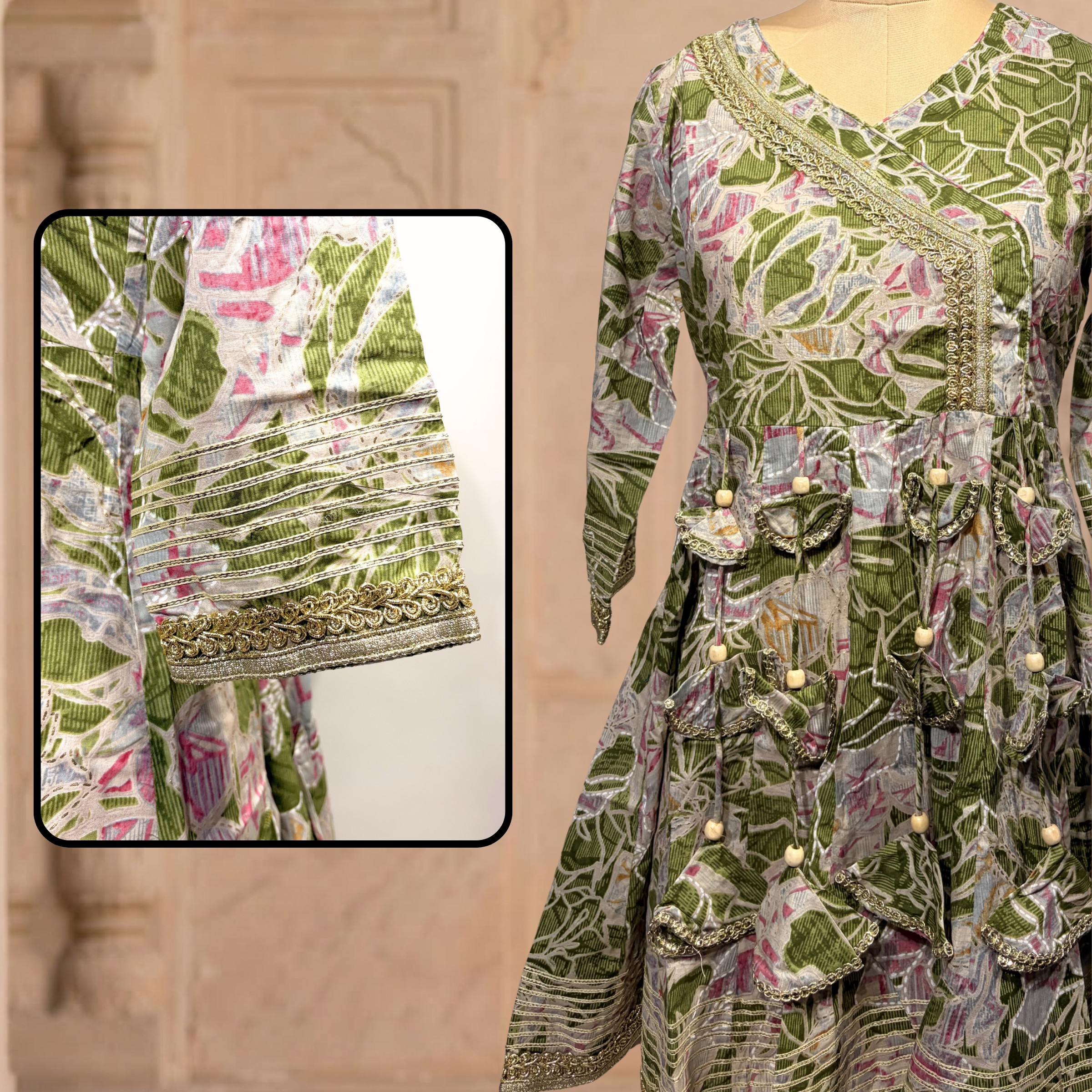 Lime Blossom Sharara Set