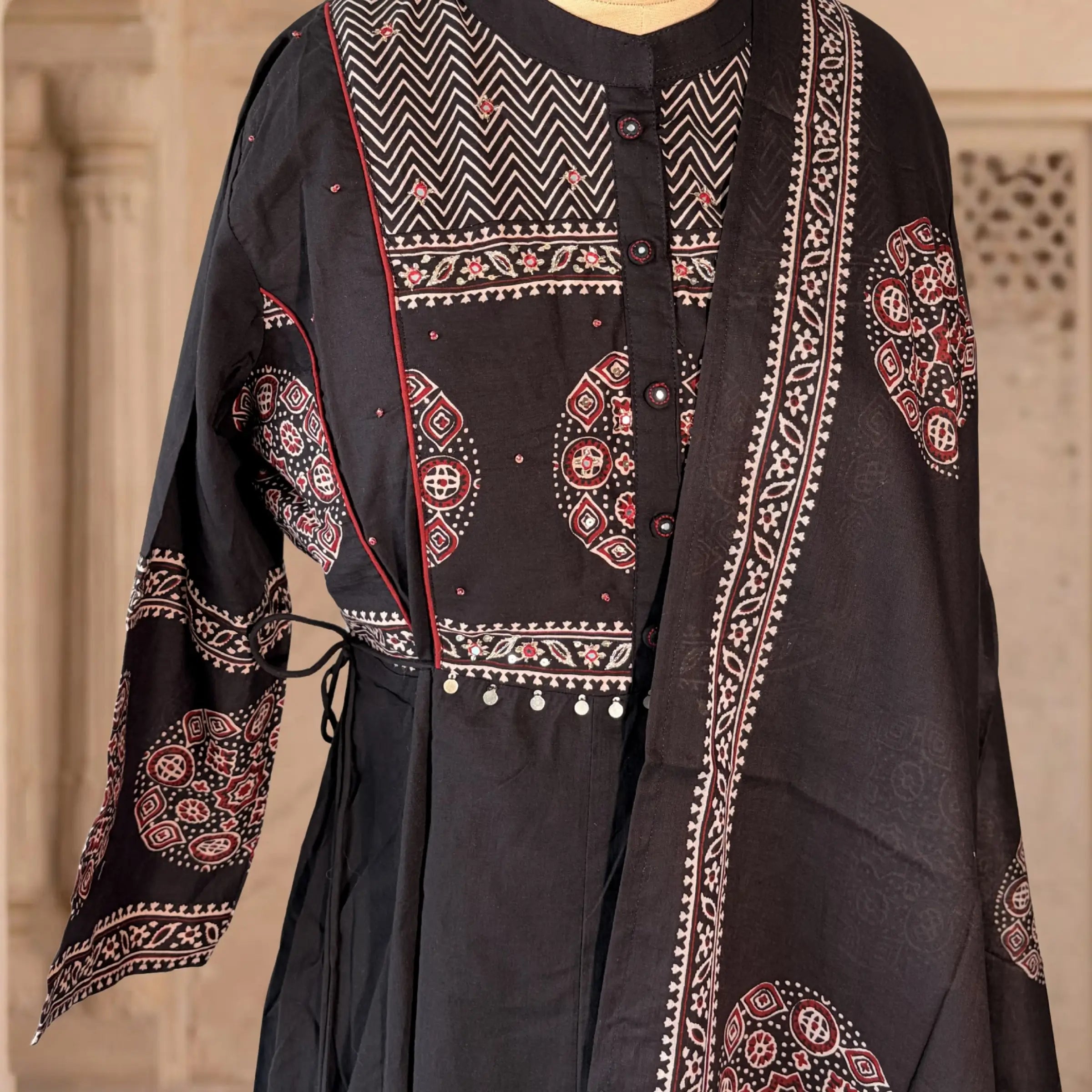Aafreen Ajrakh Anarkali Set