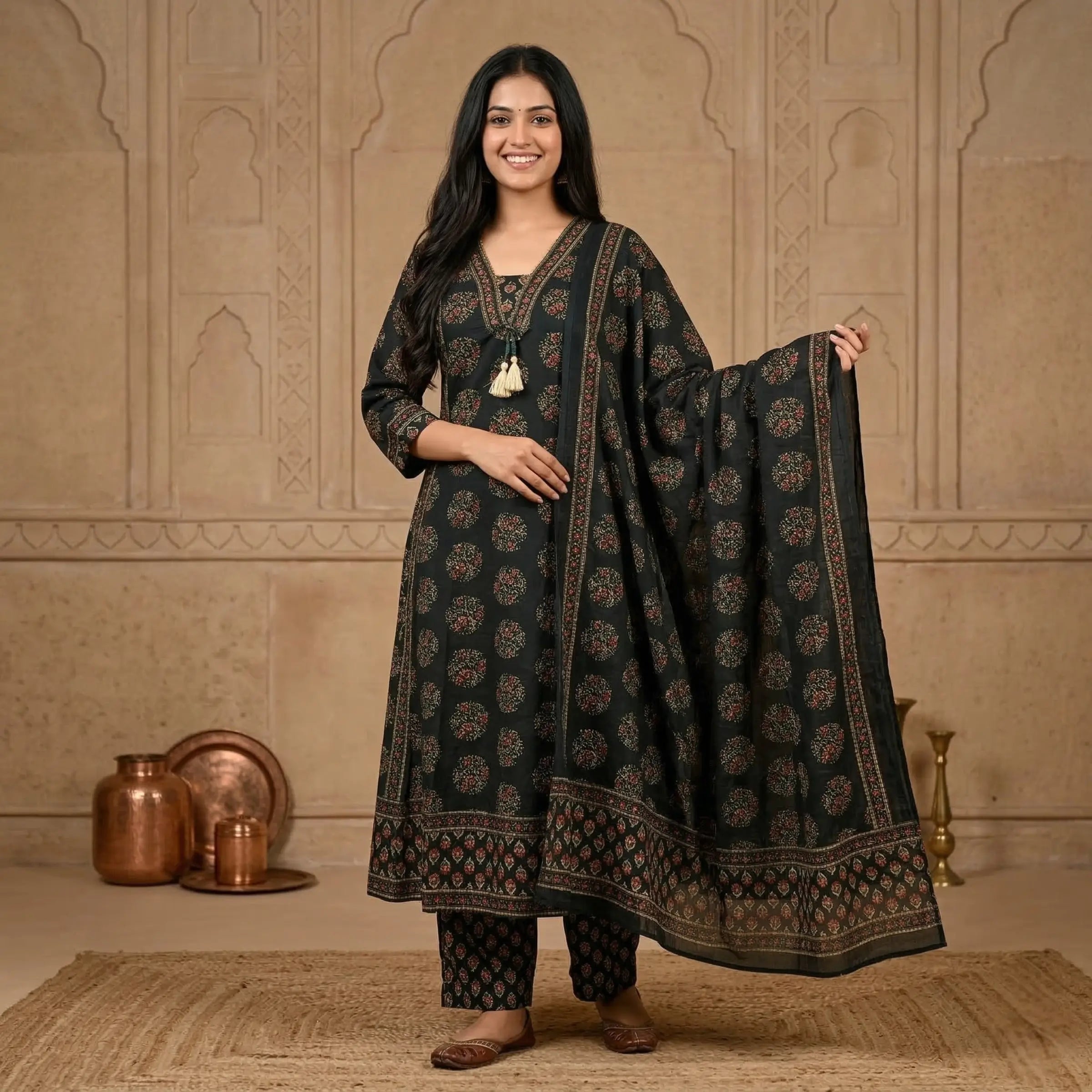 Aafreen Ajrakh Printed Suit Set