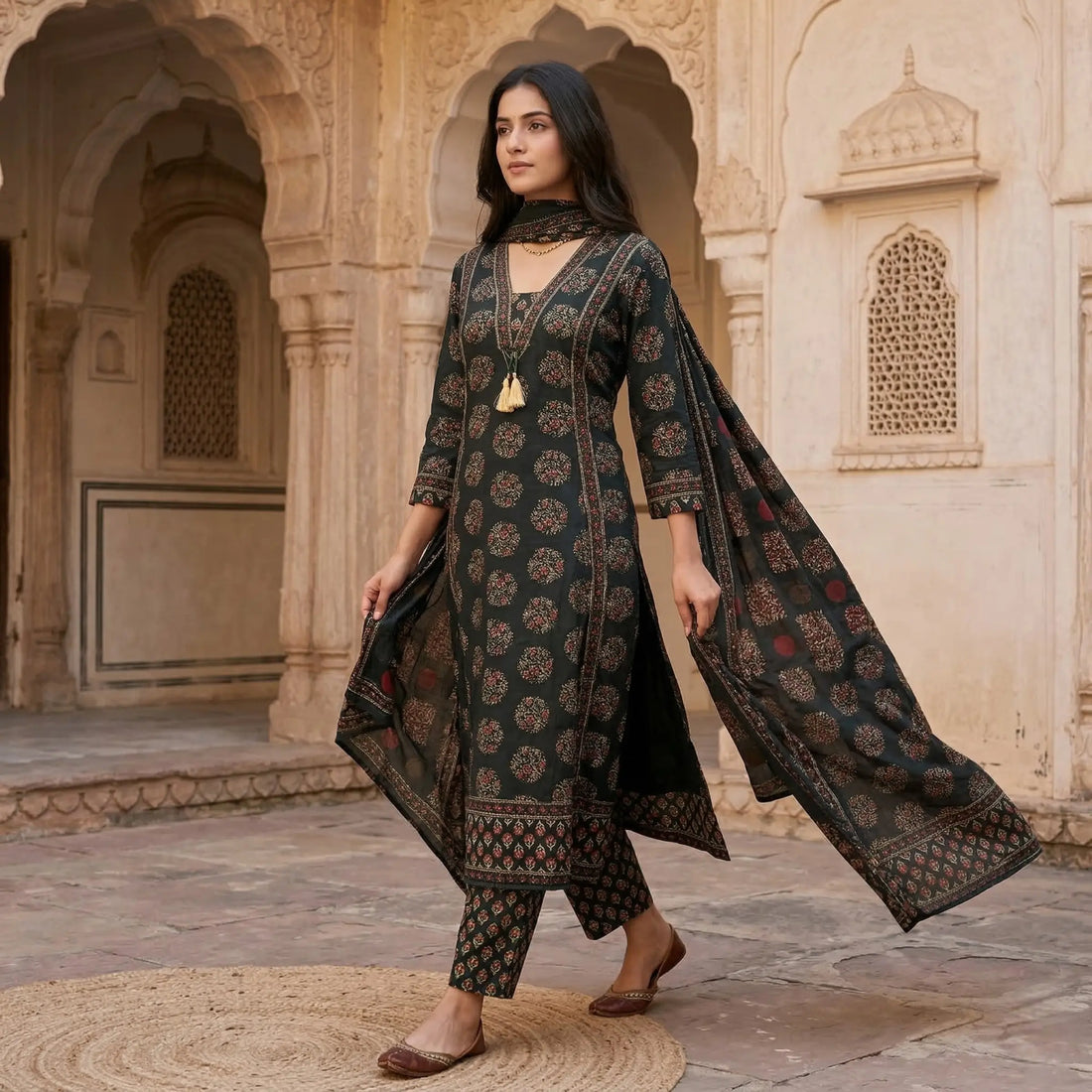 Aafreen Ajrakh Printed Suit Set