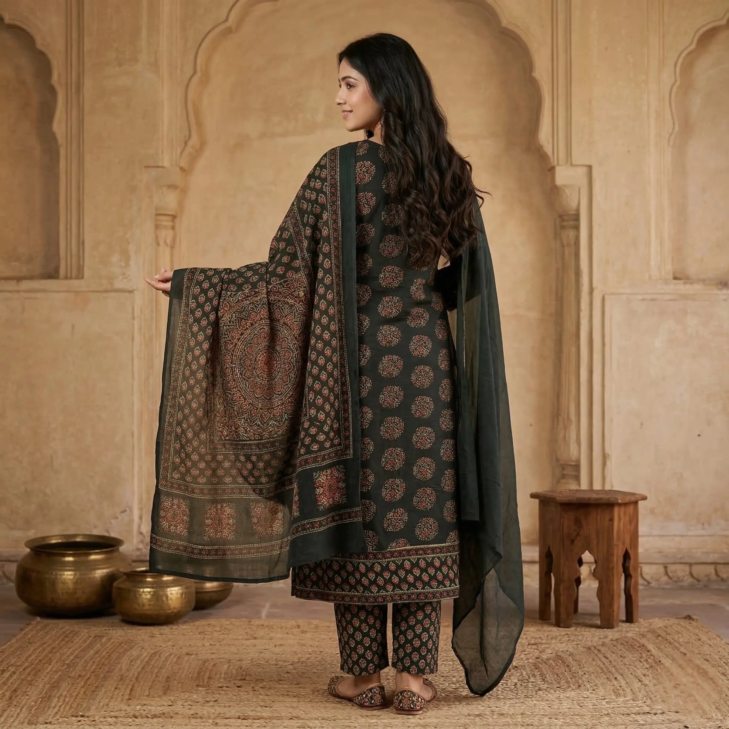 Aafreen Ajrakh Printed Suit Set