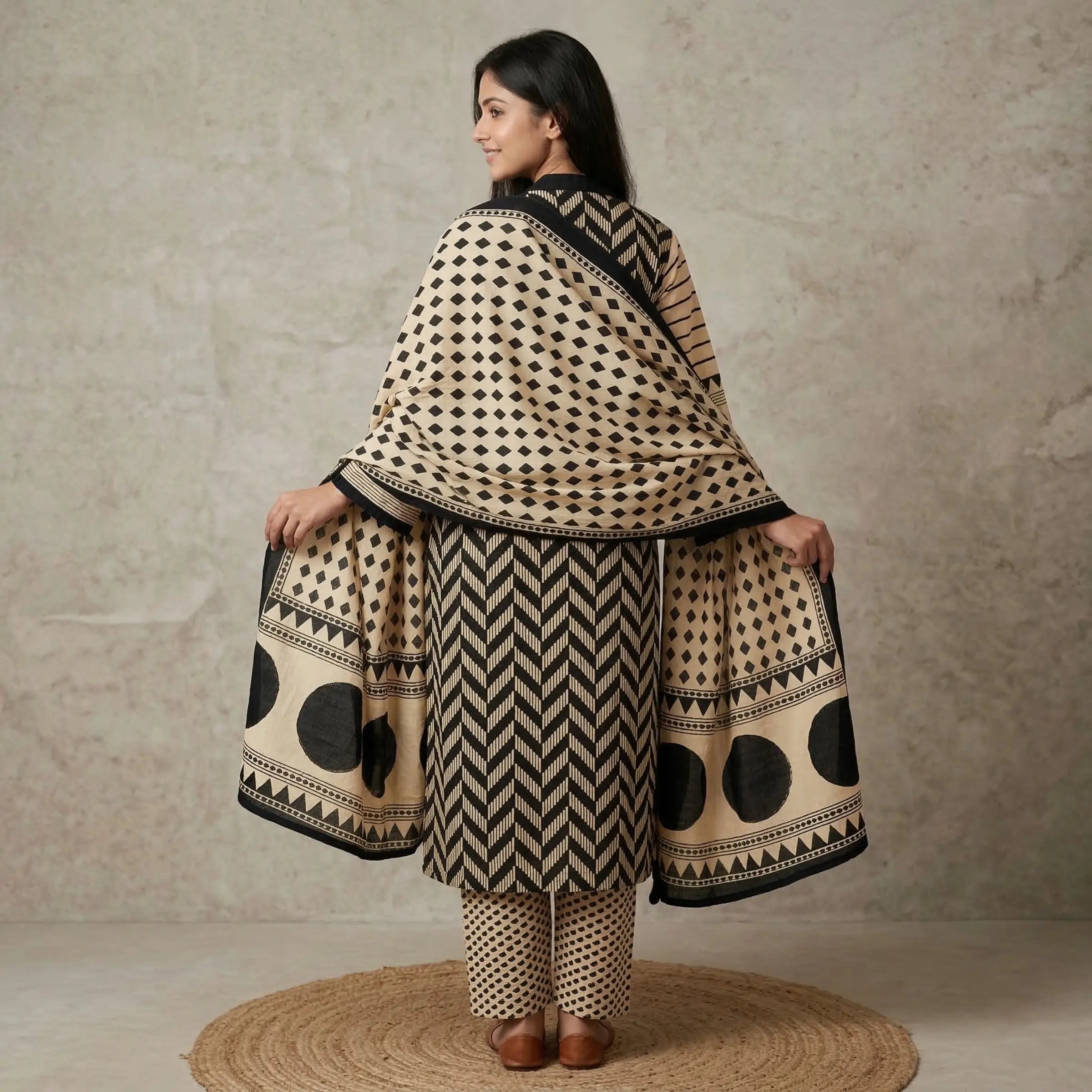 Chitra Geometric Cotton Suit Set
