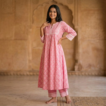 Gulabi Afsana Kurta Set