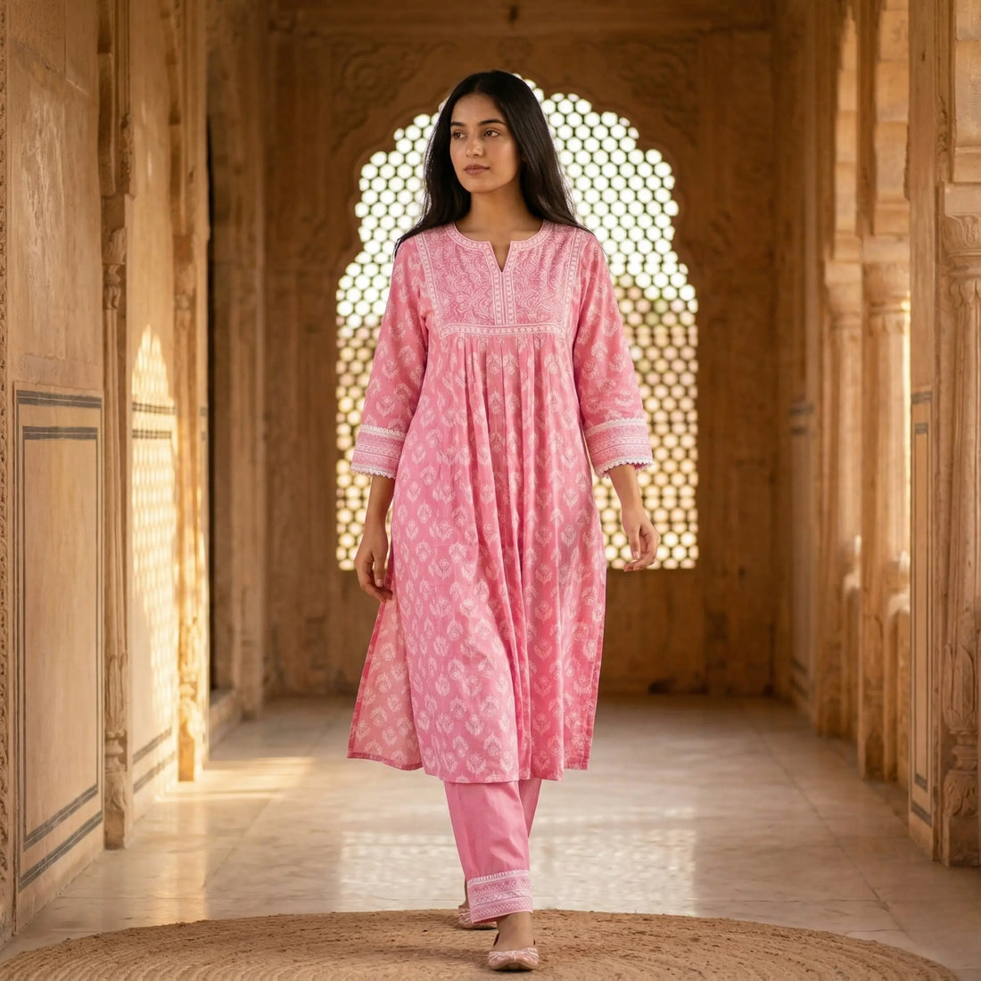 Gulabi Afsana Kurta Set