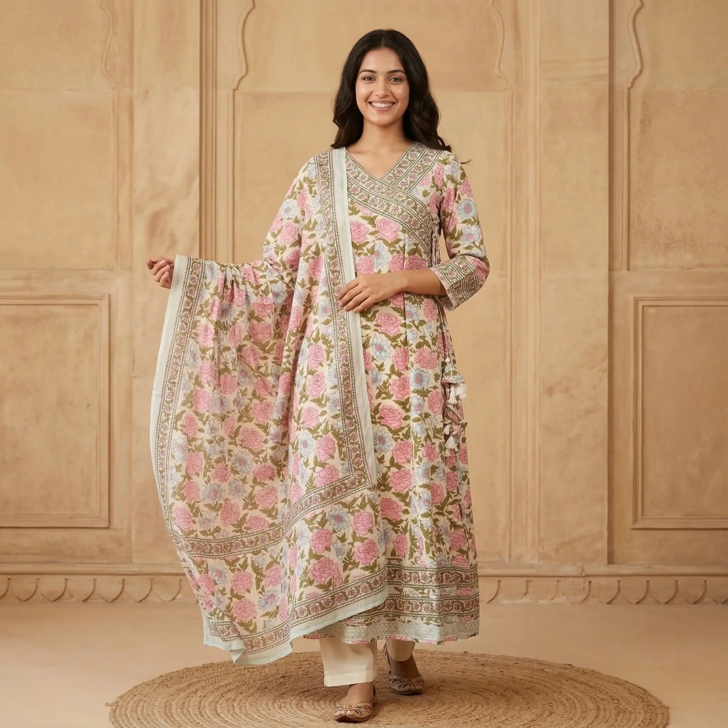 Gulbahaar Ivory Anarkali Set