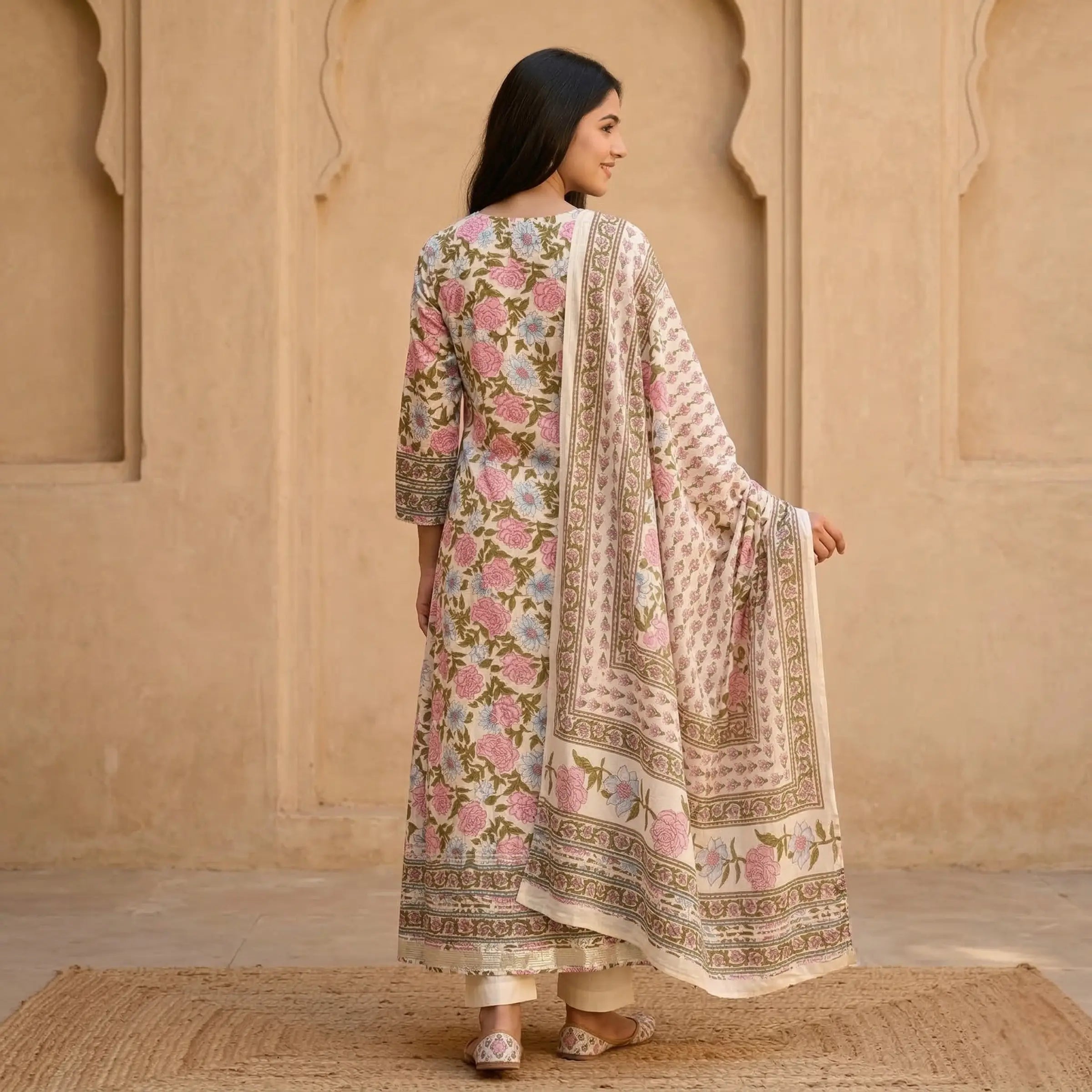 Gulbahaar Ivory Anarkali Set