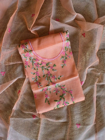 Gulbahaar Peach Kota Suit Set