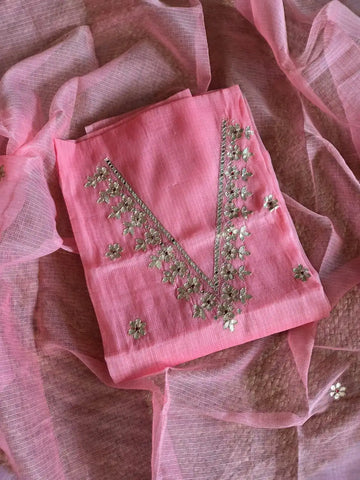 Gulzar Blush Pink Kota Suit Set