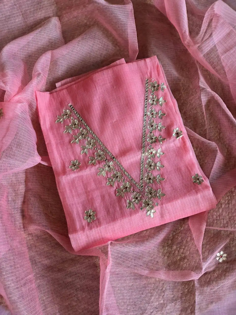 Gulzar Blush Pink Kota Suit Set