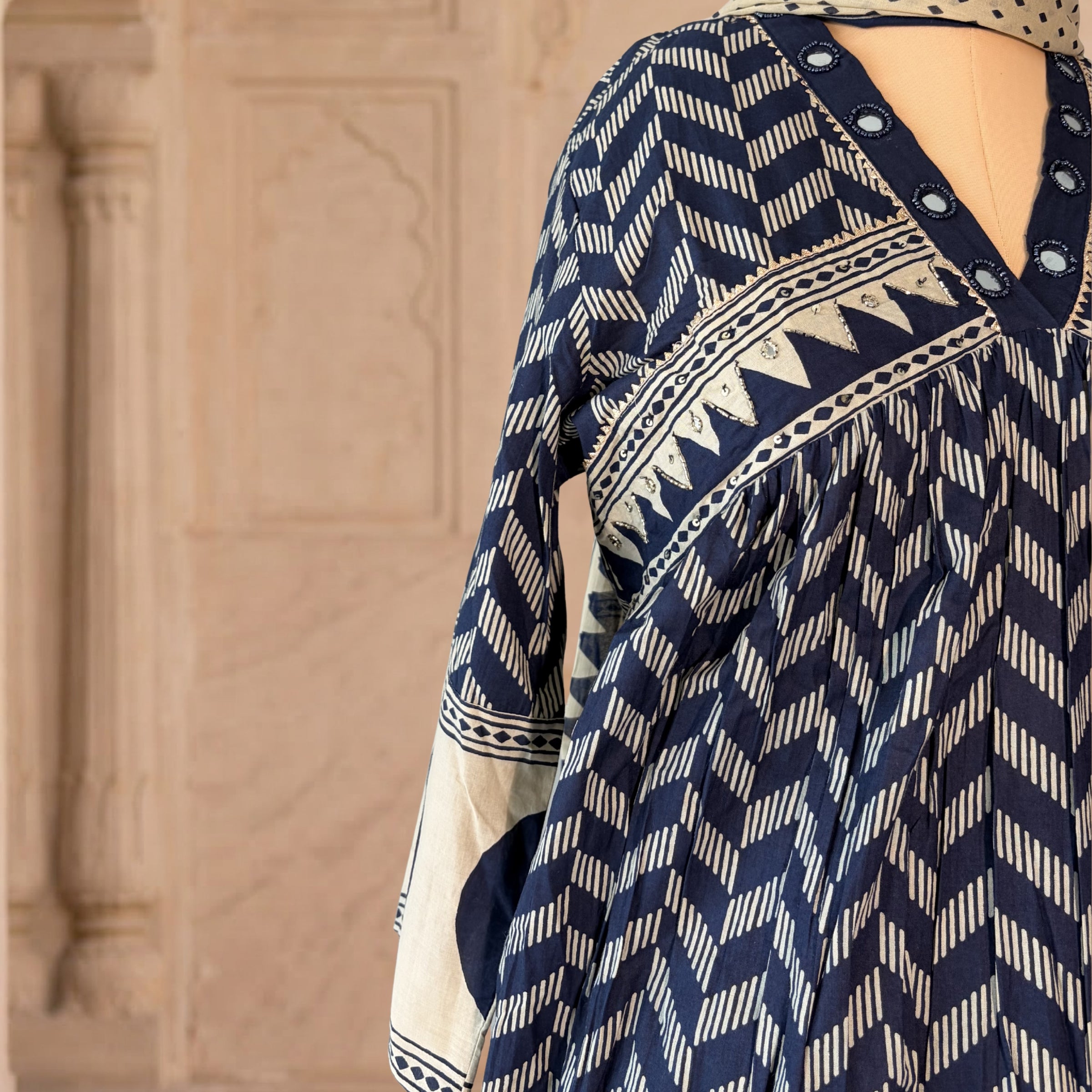 Indigo Polka Angrakha Set