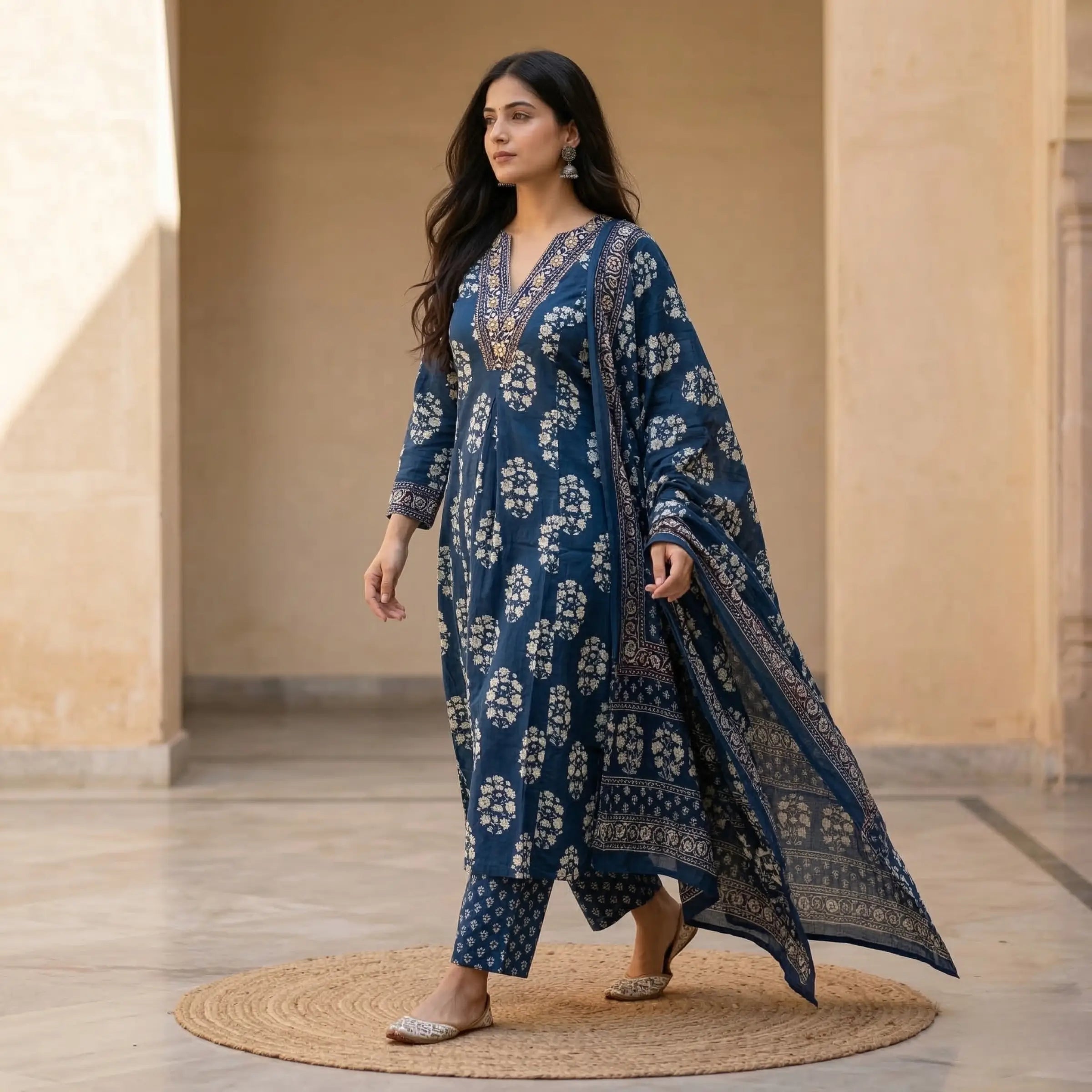 Indira Indigo Buta Suit Set