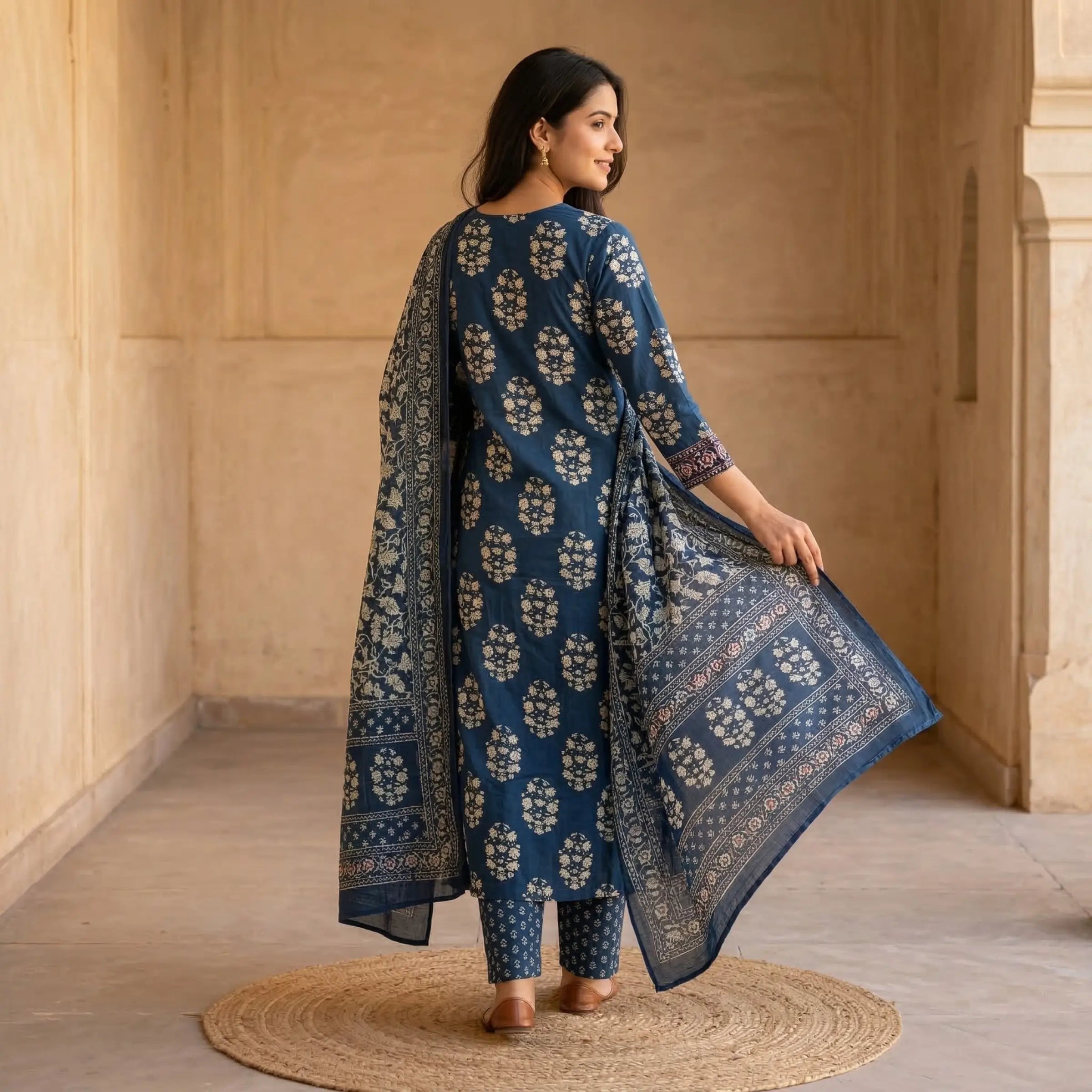 Indira Indigo Buta Suit Set