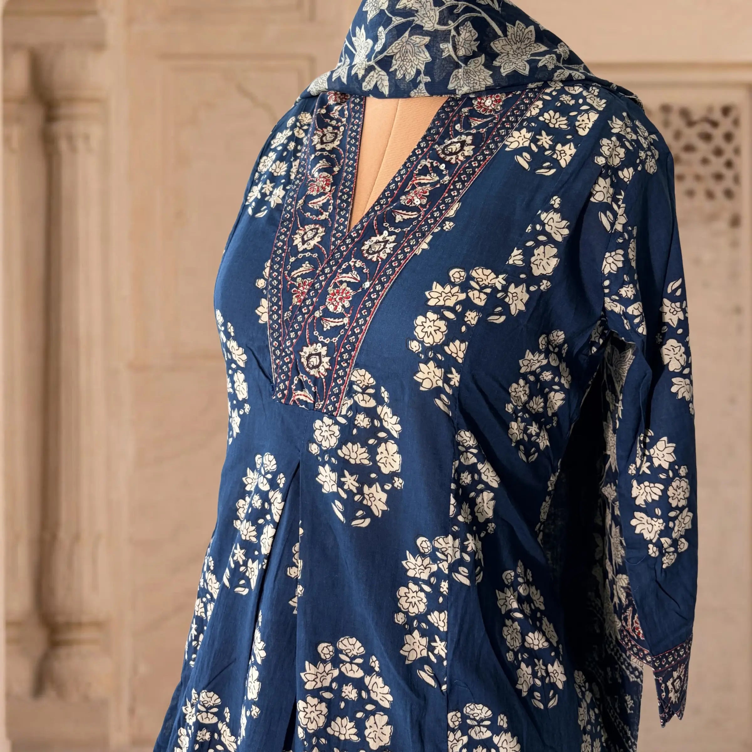 Indira Indigo Buta Suit Set