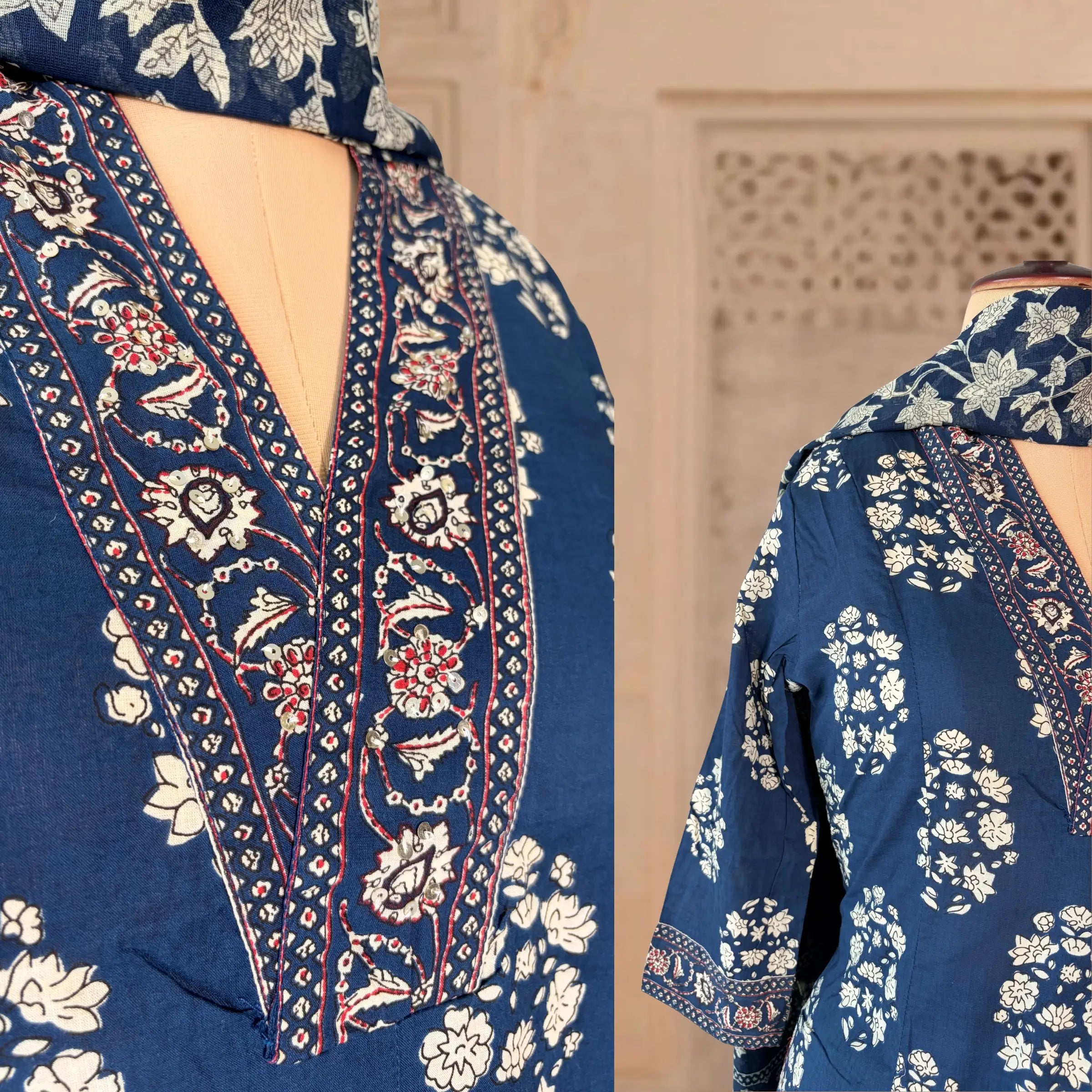 Indira Indigo Buta Suit Set