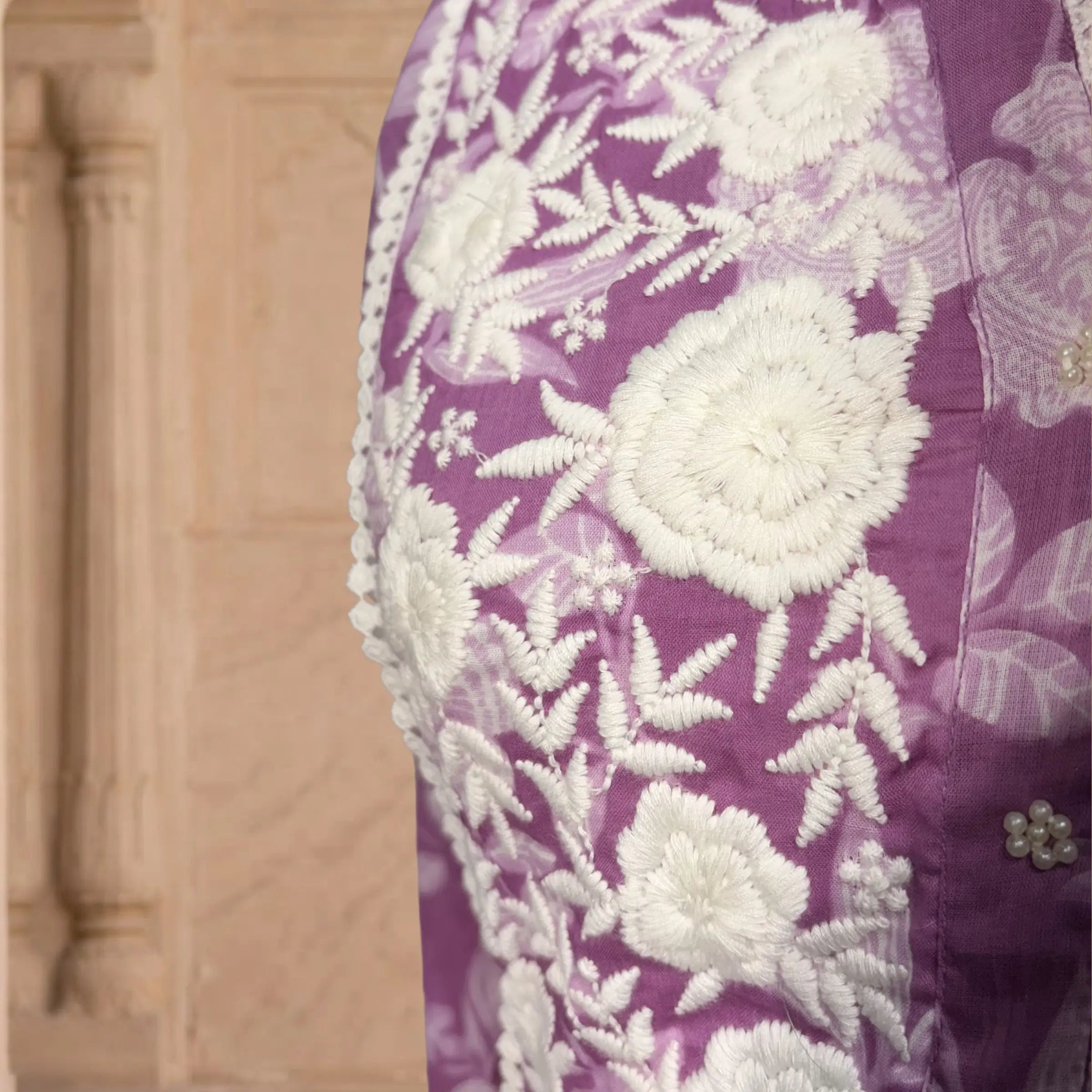 Lilac Floral A-Line Kurti