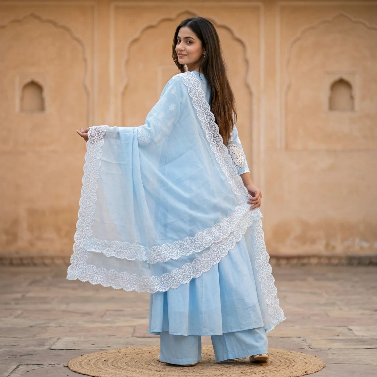 Meher Sky Chikankari 3-Piece Set