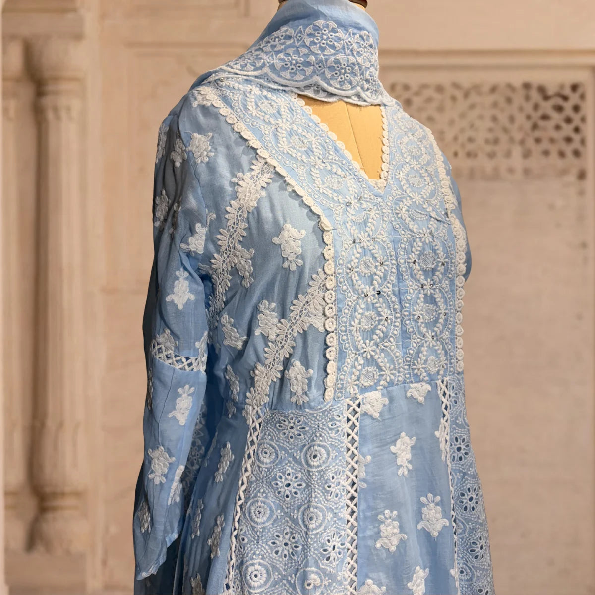 Meher Sky Chikankari 3-Piece Set