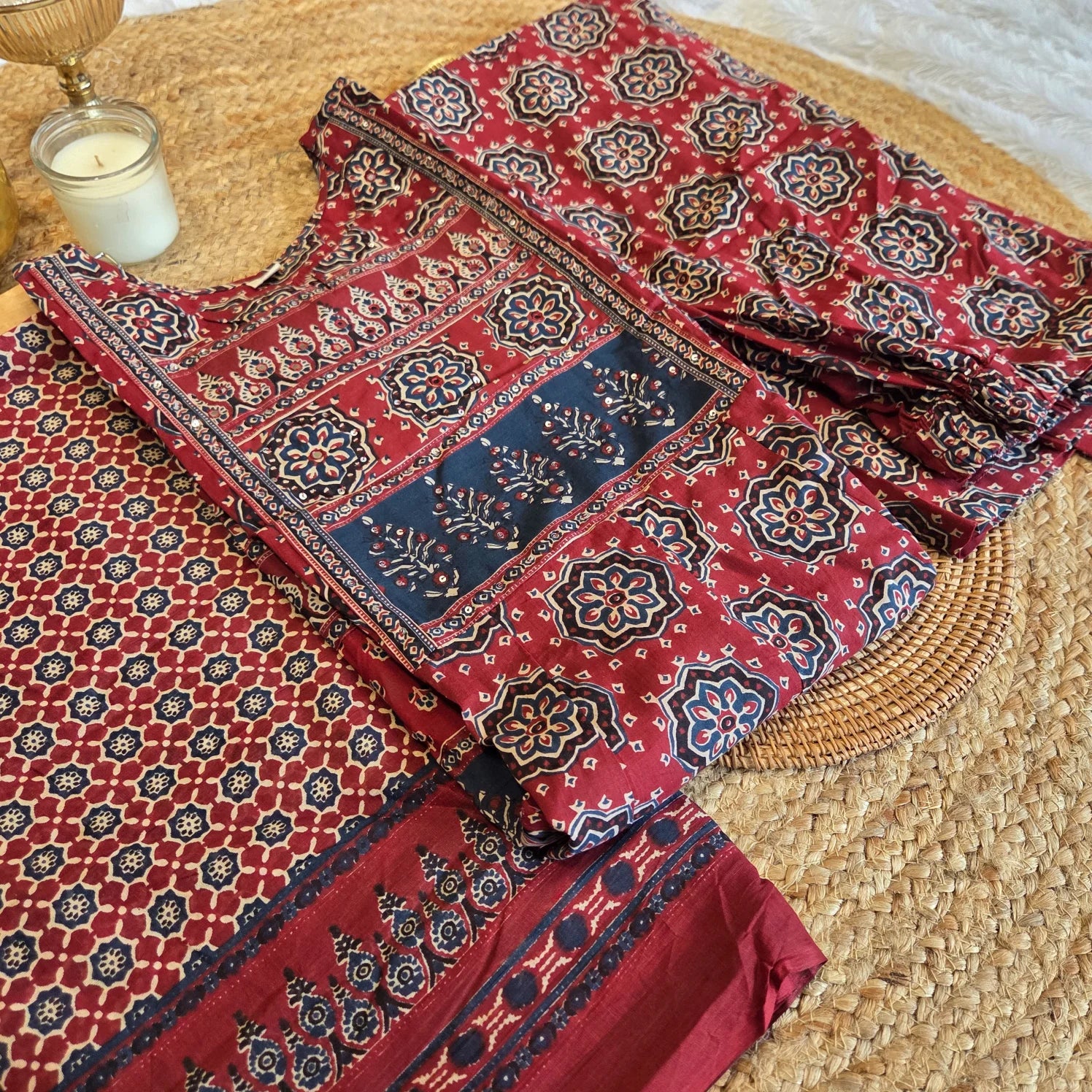 Meherza Ajrakh Printed 3-Piece Set