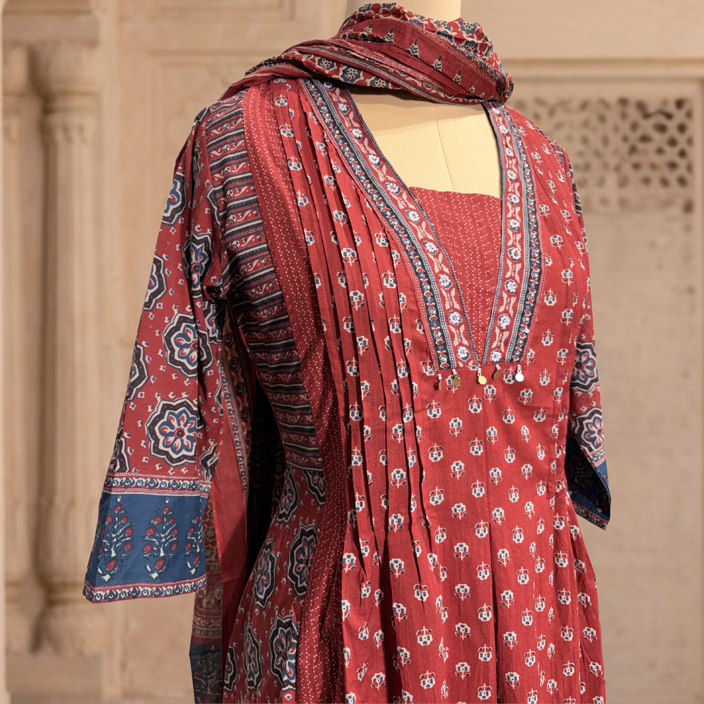 Mridula Rust Printed 3-Piece Set